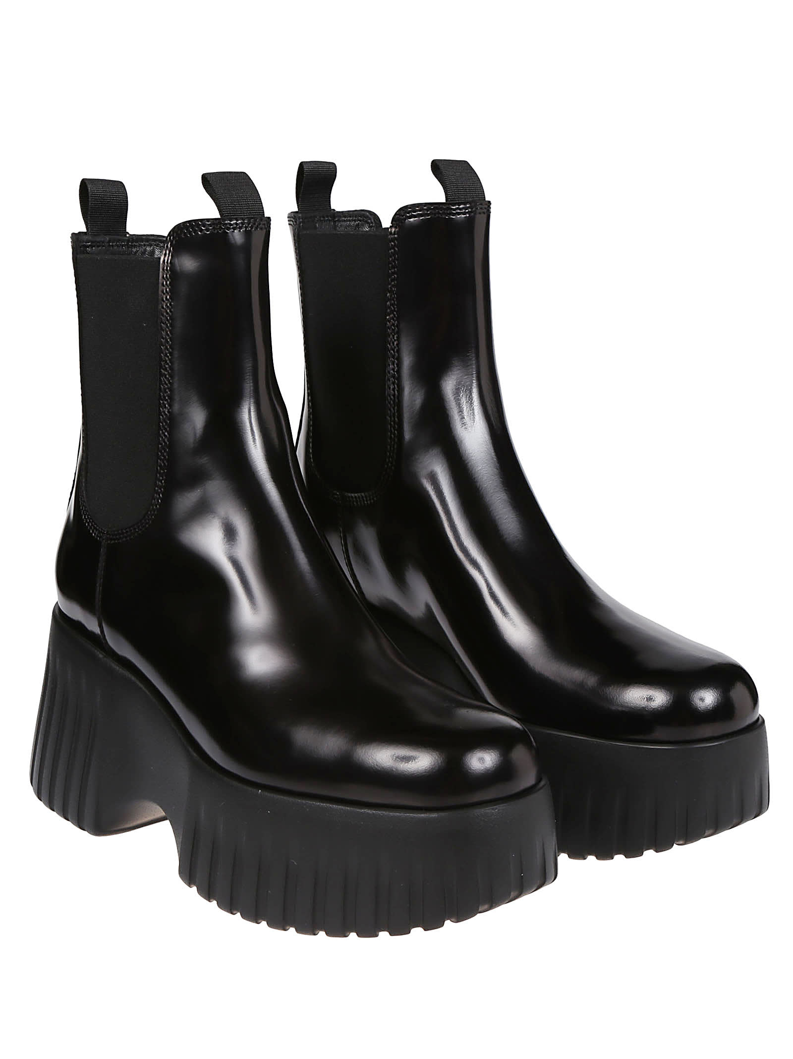 Shop Hogan H-stripes Wedge Chelsea Ankle Boots In Black