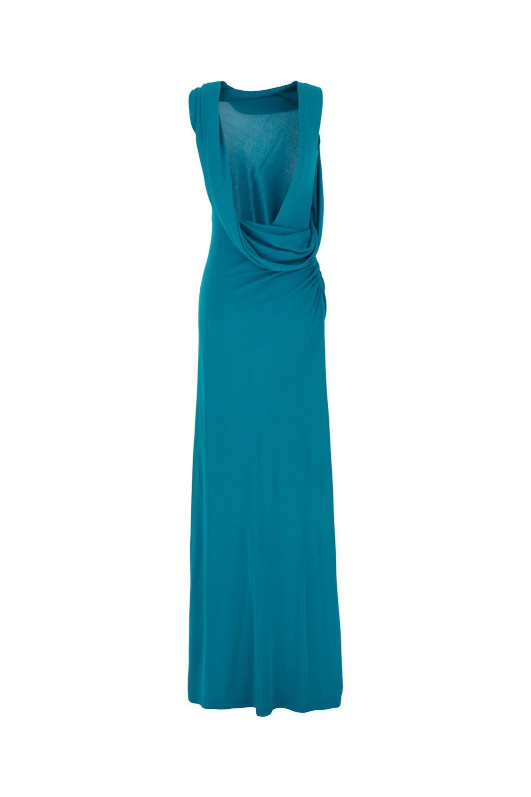 Shop Alberta Ferretti Ruched Detail Crepe Maxi Dress In Green