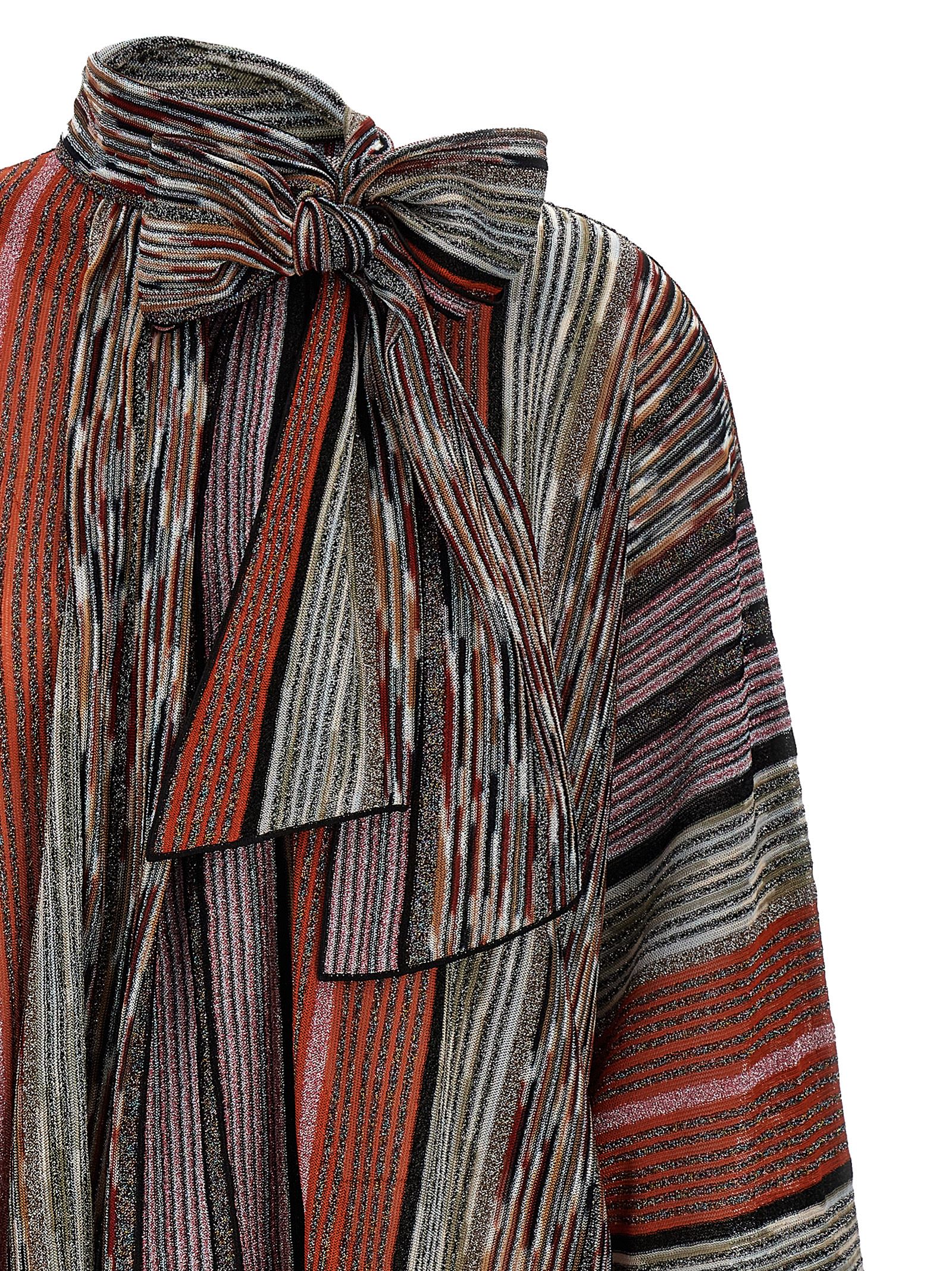 Shop Missoni Lamé Stripes Blouse In Multicolor