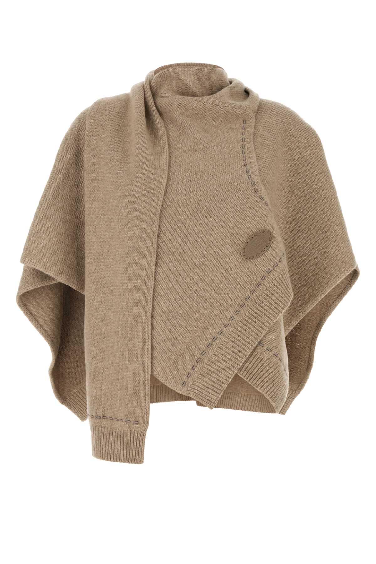 Fendi Cappuccino Cashmere Poncho
