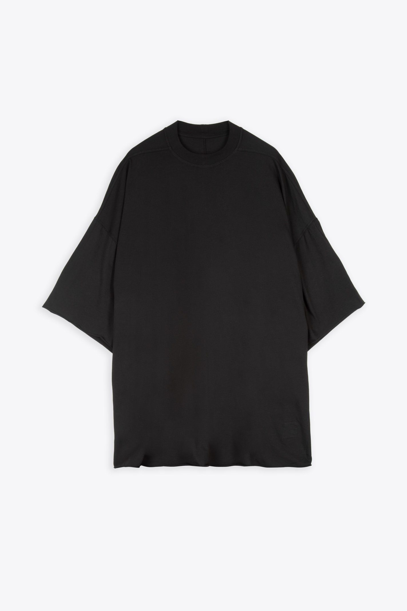 Drkshdw Tommy T Black Cotton Oversized T-shirt With Raw-cut Hems - Tommy T
