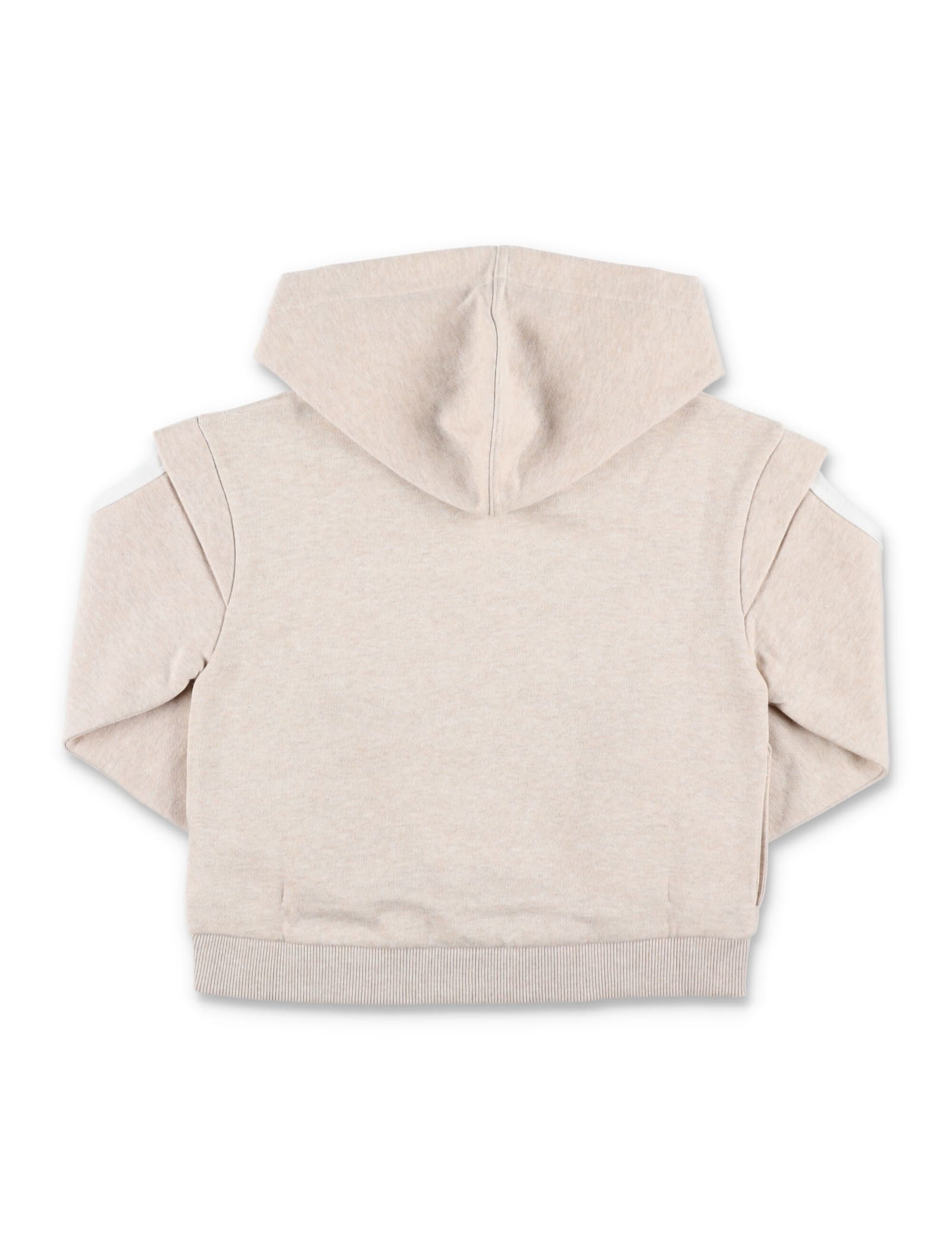 Chloé Logo Patch Hoodie In Beige