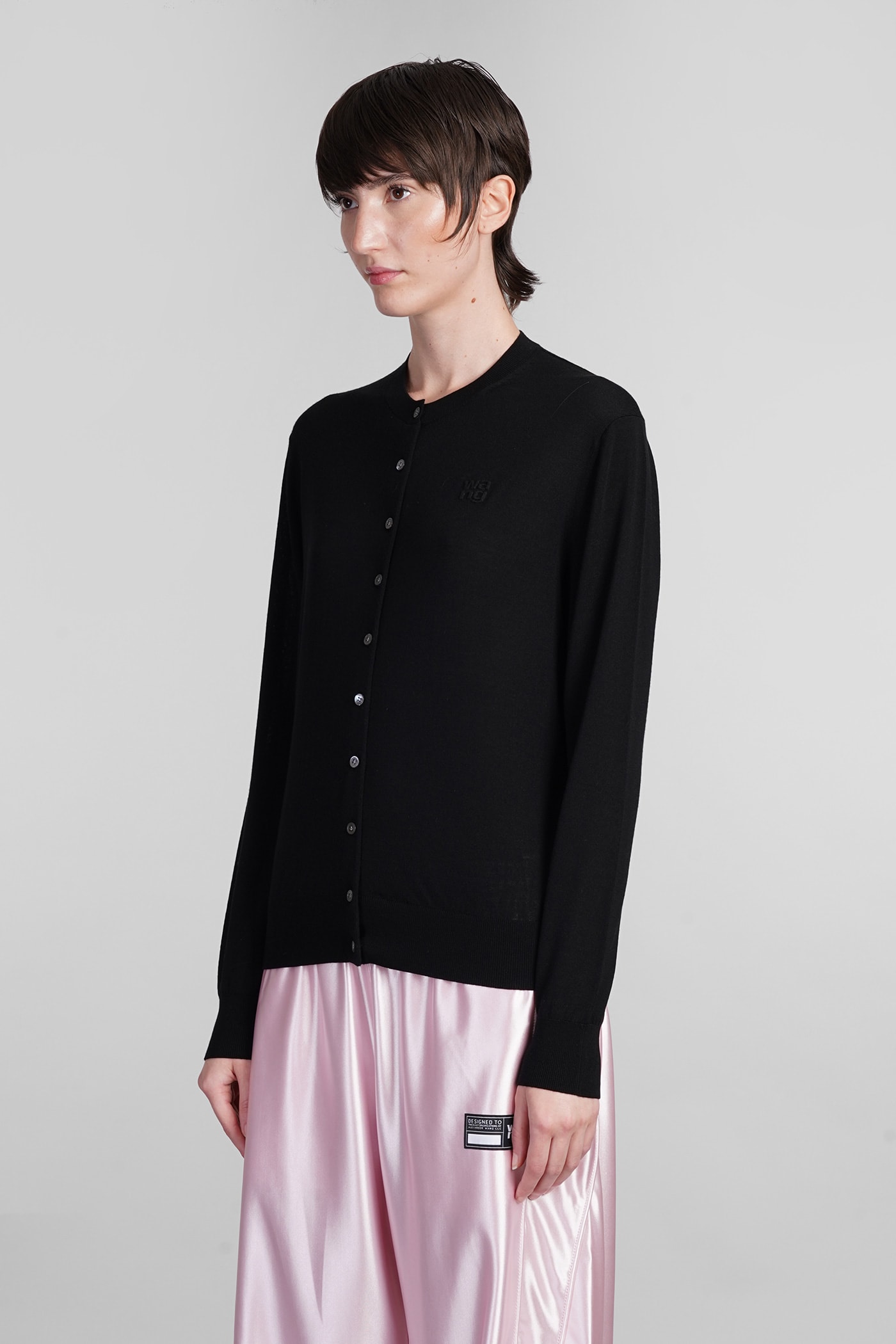 Alexander Wang T Classic Cardigan With Embossed Logo-s Nd T By Alexander Wang Female In Black