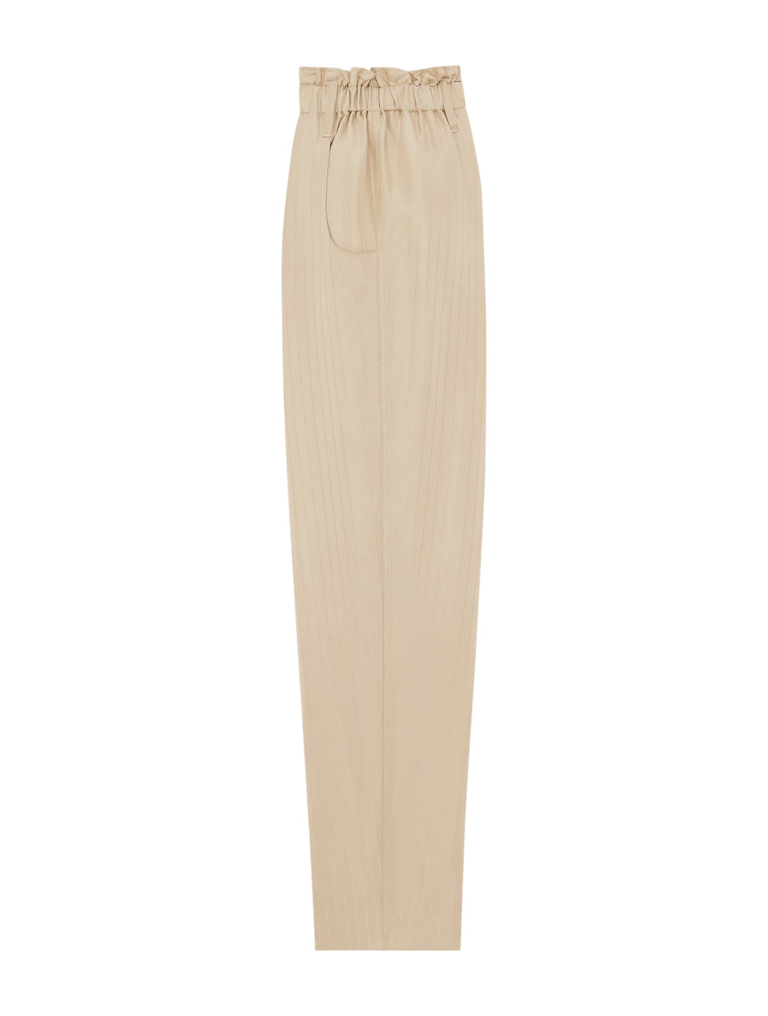 Saint Laurent Pinstripe-print Silk Trousers In Sable