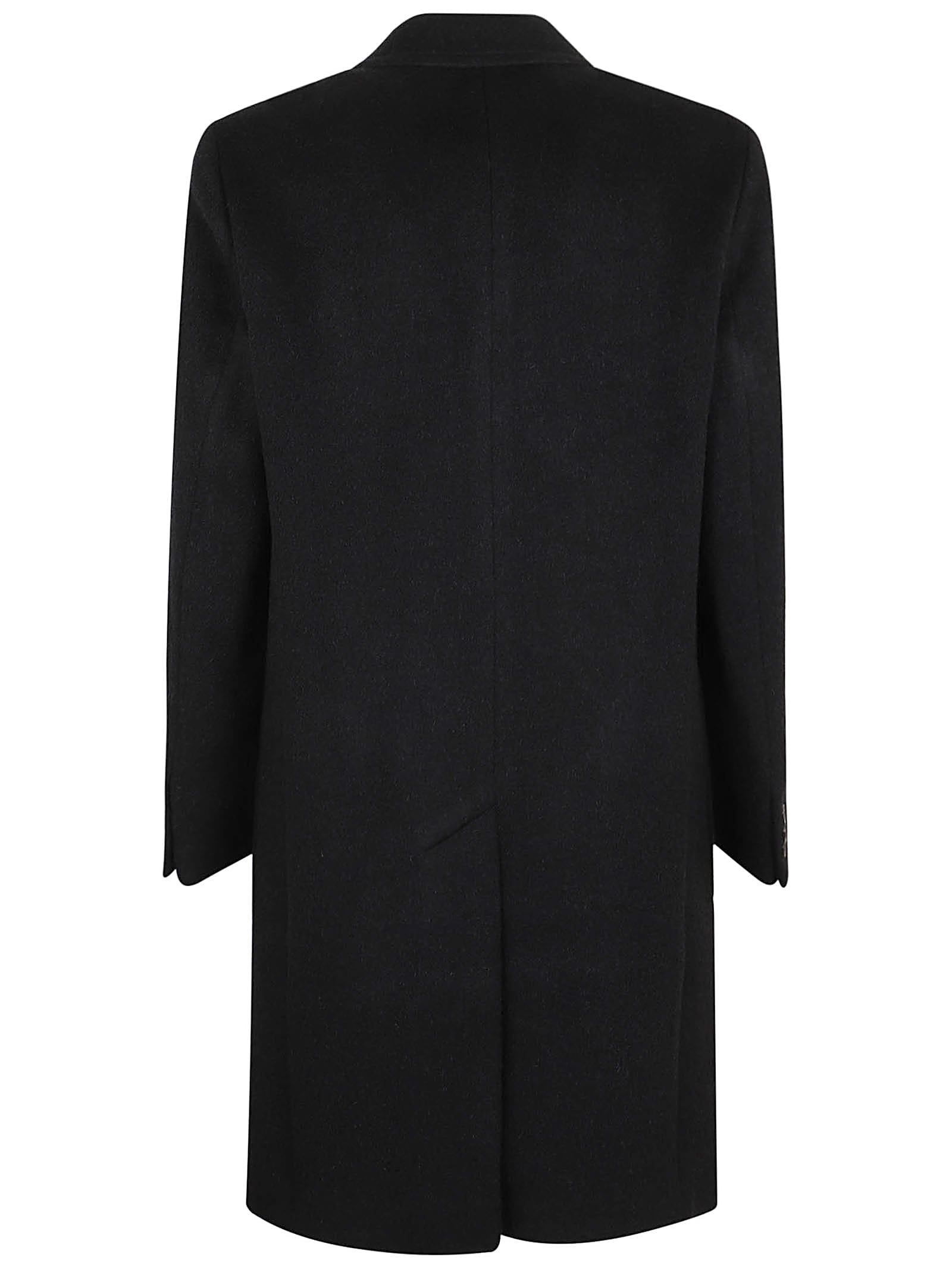 Shop Emporio Armani Coat In Nero Carbone