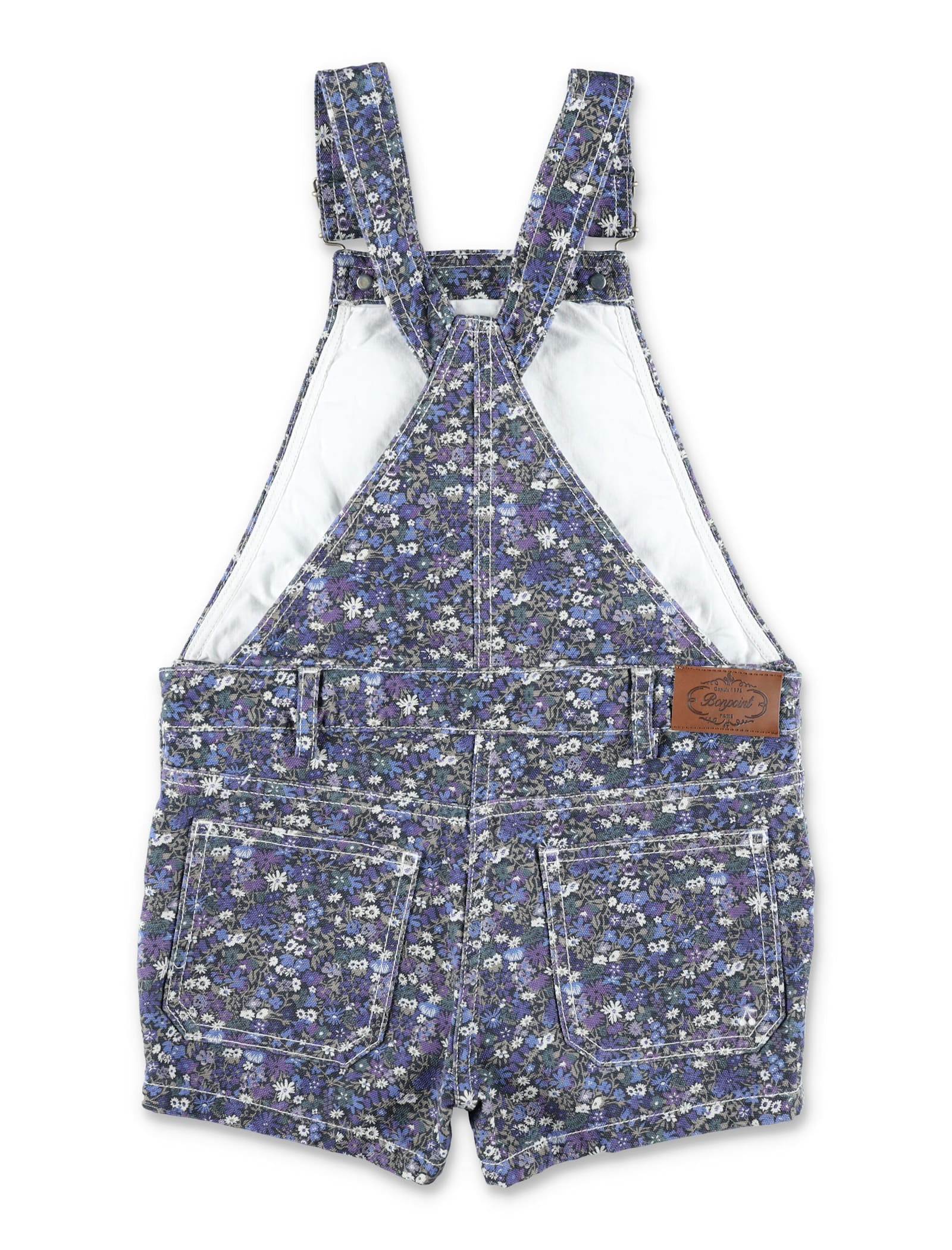 Bonpoint Salopette Denim Flower In Navy