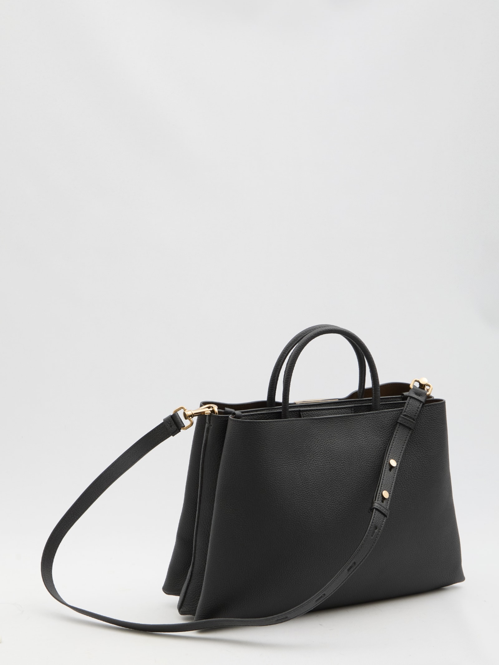 Shop Tod's T Timeless Medium Shopping Bag In Black