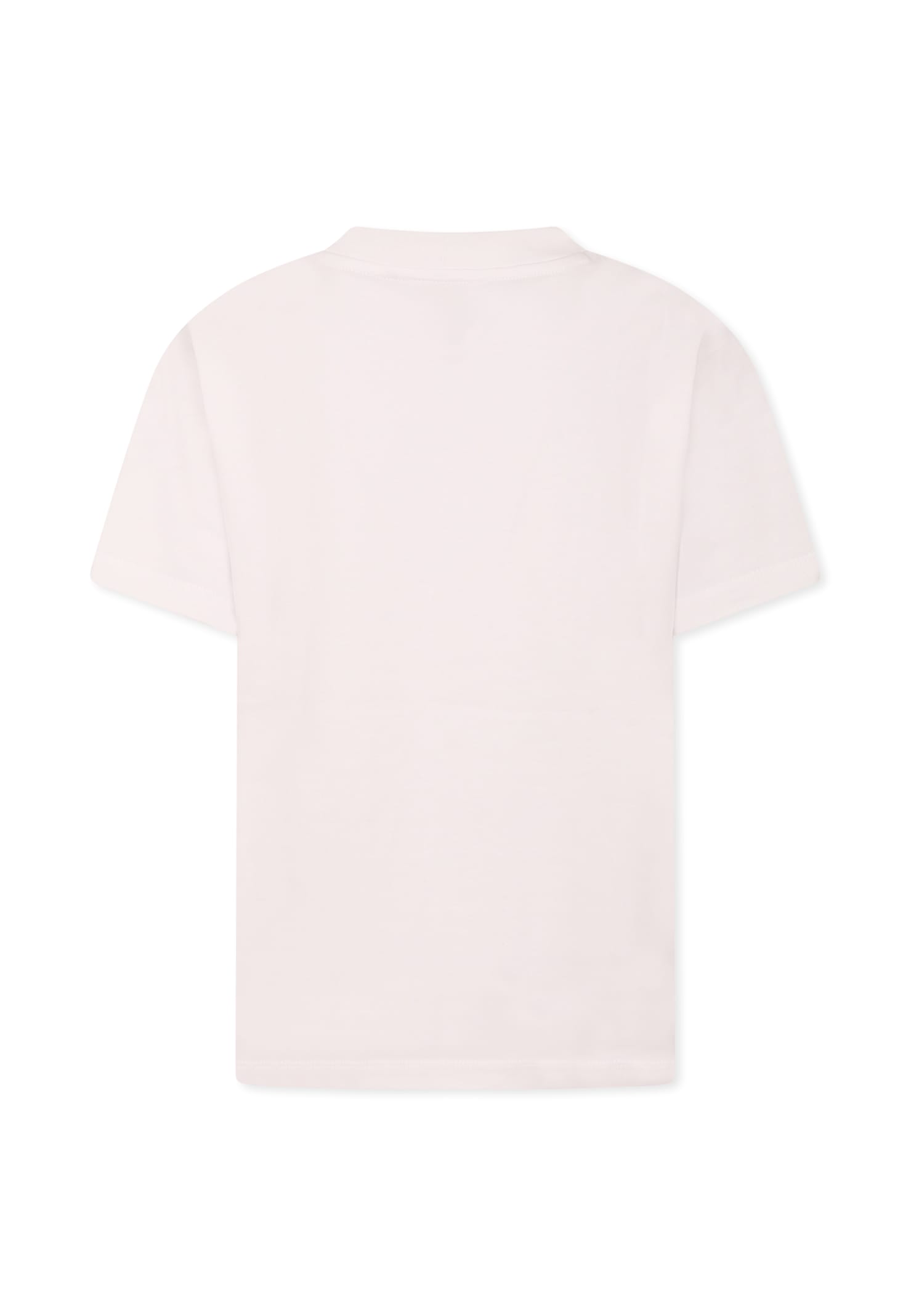 Molo White T-shirt For Kids With Cat In White