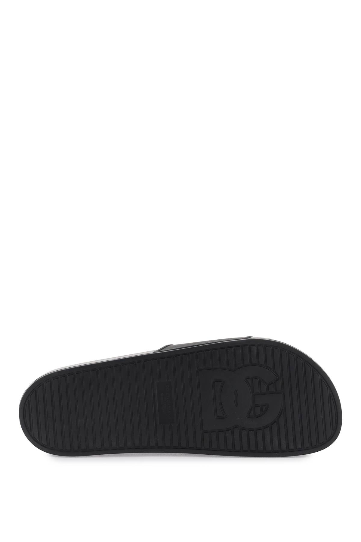 Black Cut-out Logo Sandals