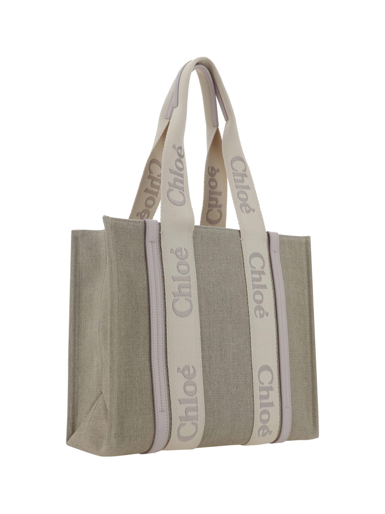 Shop Chloé Woody Handbag In Wild Grey