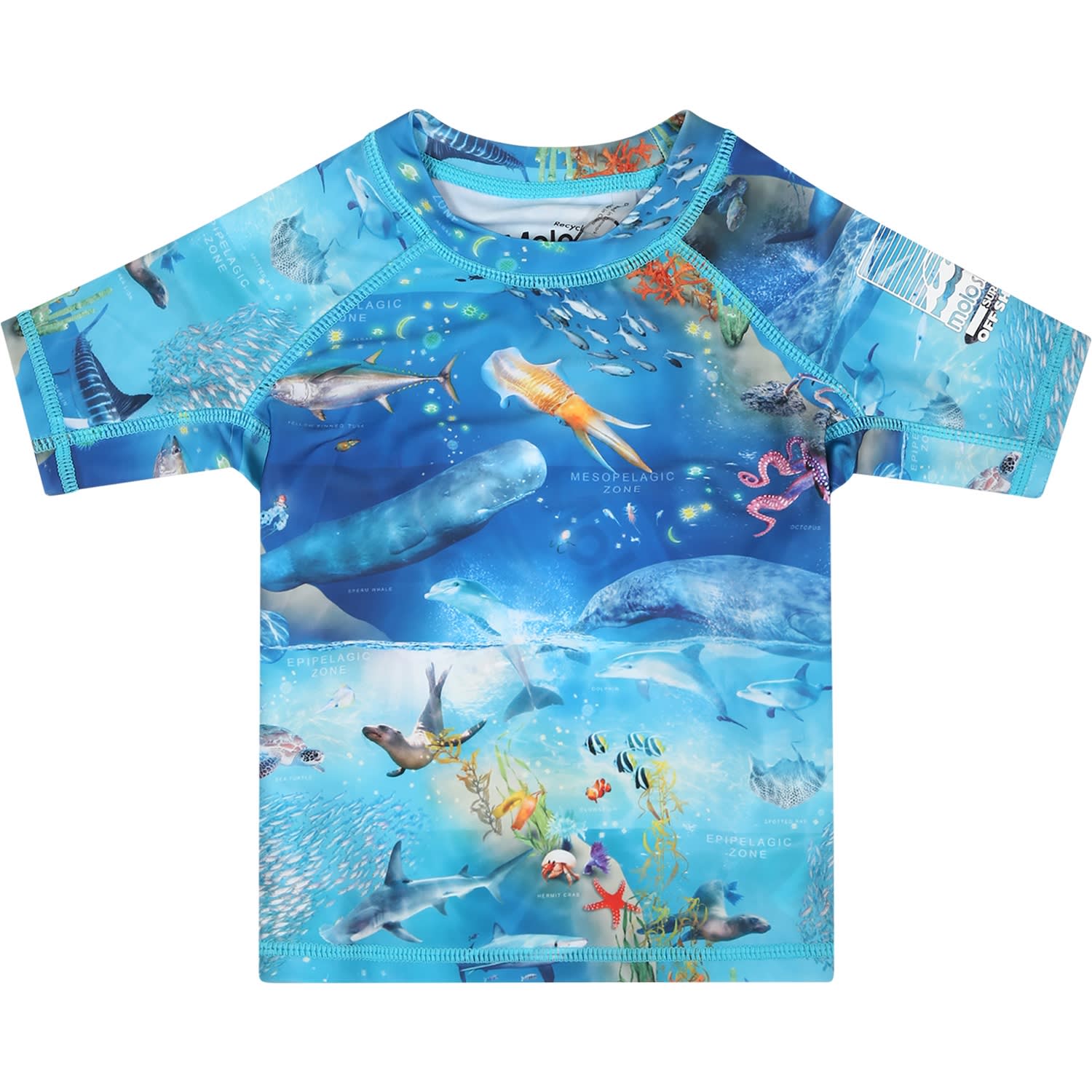 MOLO LIGHT BLUE T-SHIRT FOR BABY BOY WITH MARINE ANIMALS