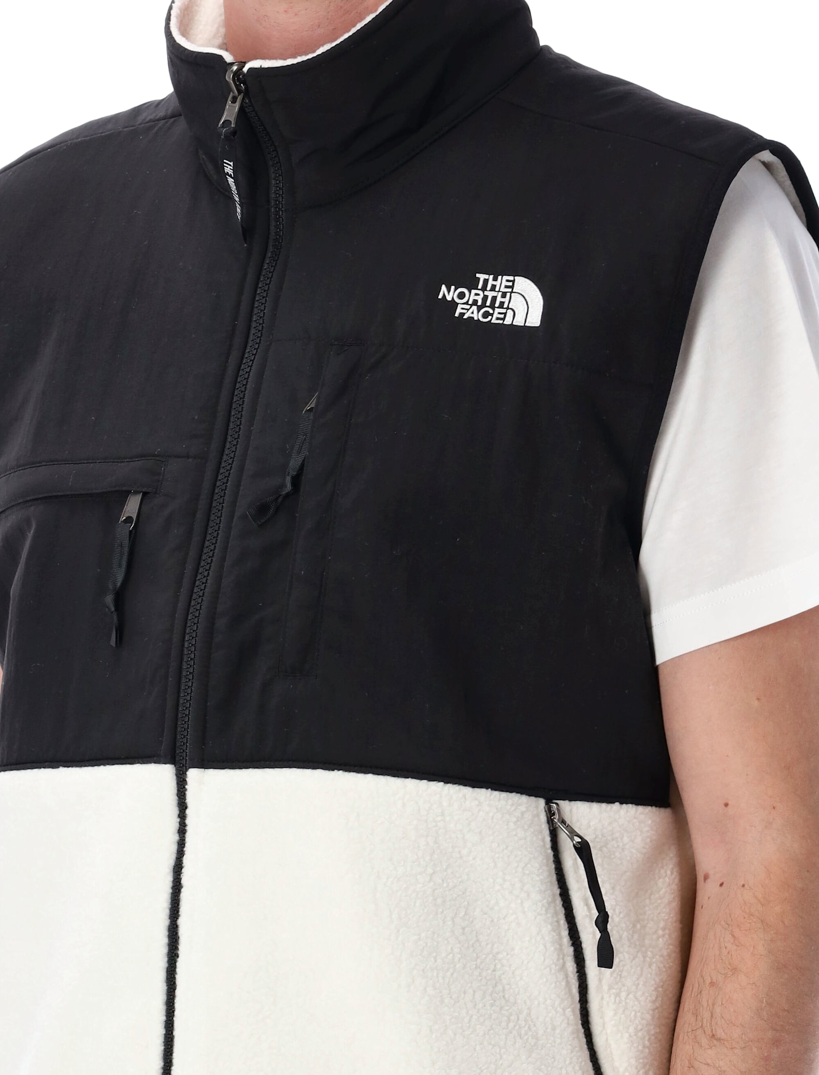 The North Face Zippered Pockets Color Block Vest In White