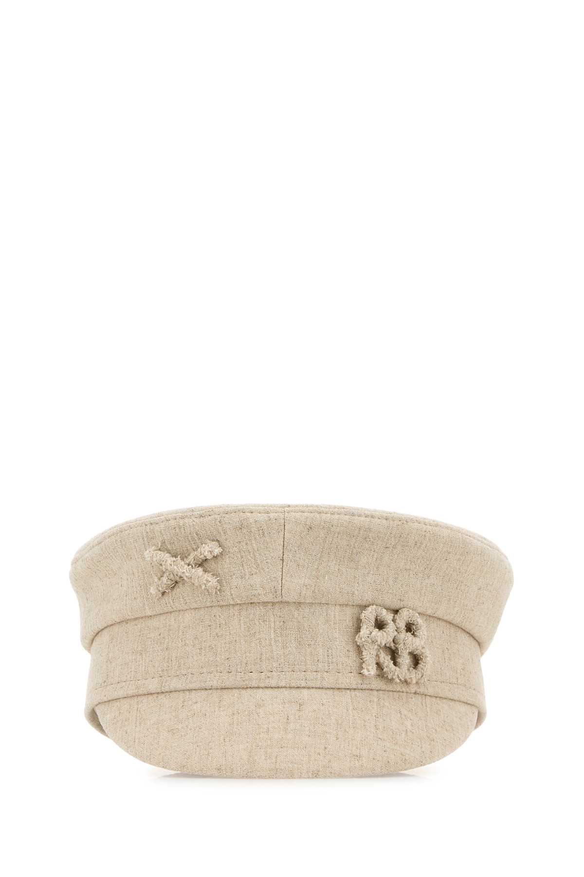 Melange Sand Linen Blend Baker Boy Hat