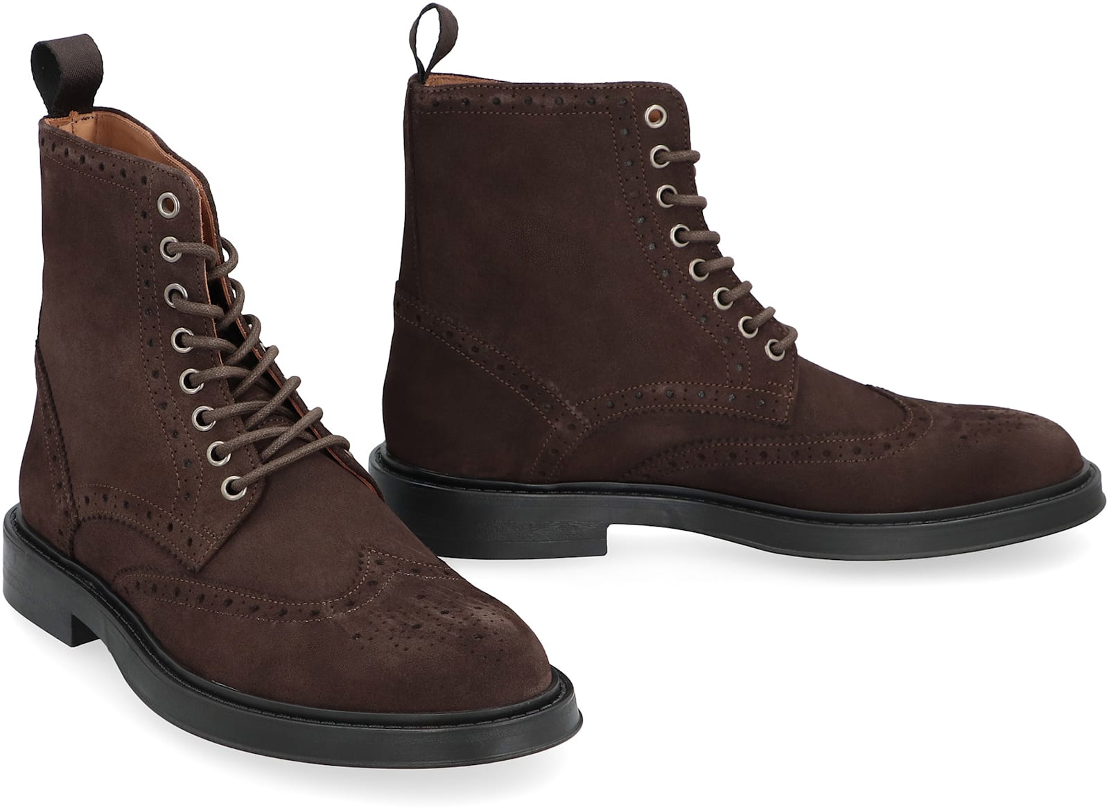 Bruno Magli Leather Lace-up Boots In Brown