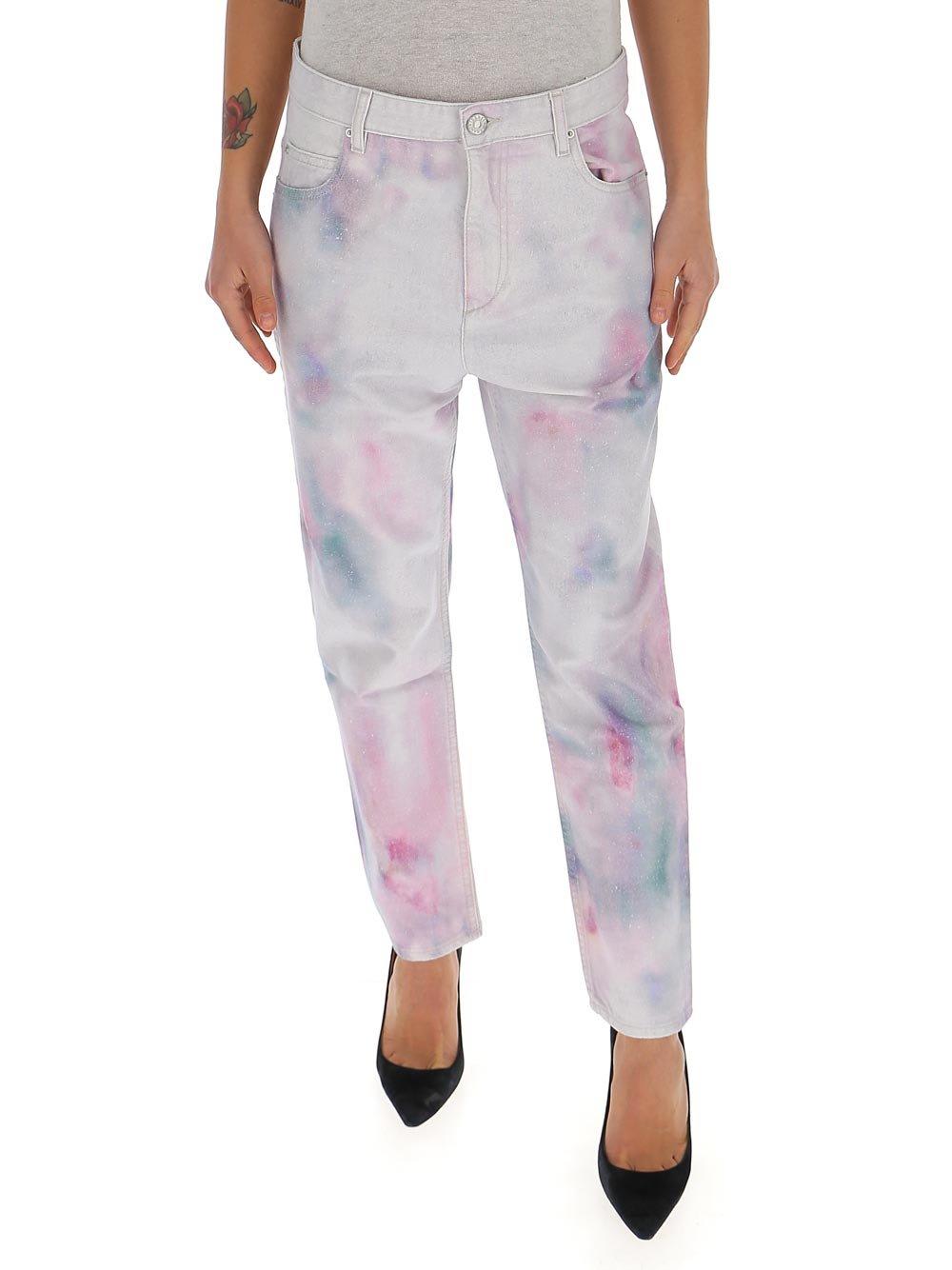 Isabel Marant Étoile Tiedye Effect Jeans In Lilac