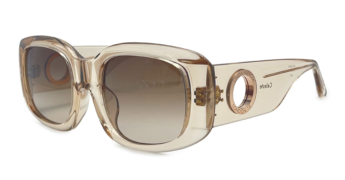 Linda Farrow Celeste - Ash / Rose Gold Sunglasses In Neutral