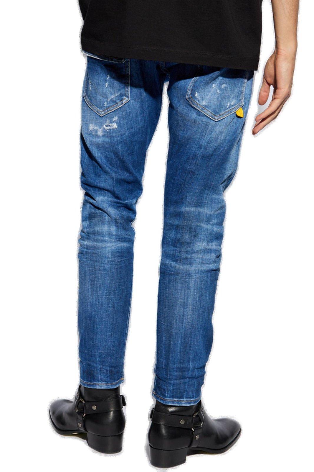 Shop Dsquared2 Sexy Twist Distressed Jeans In Denim