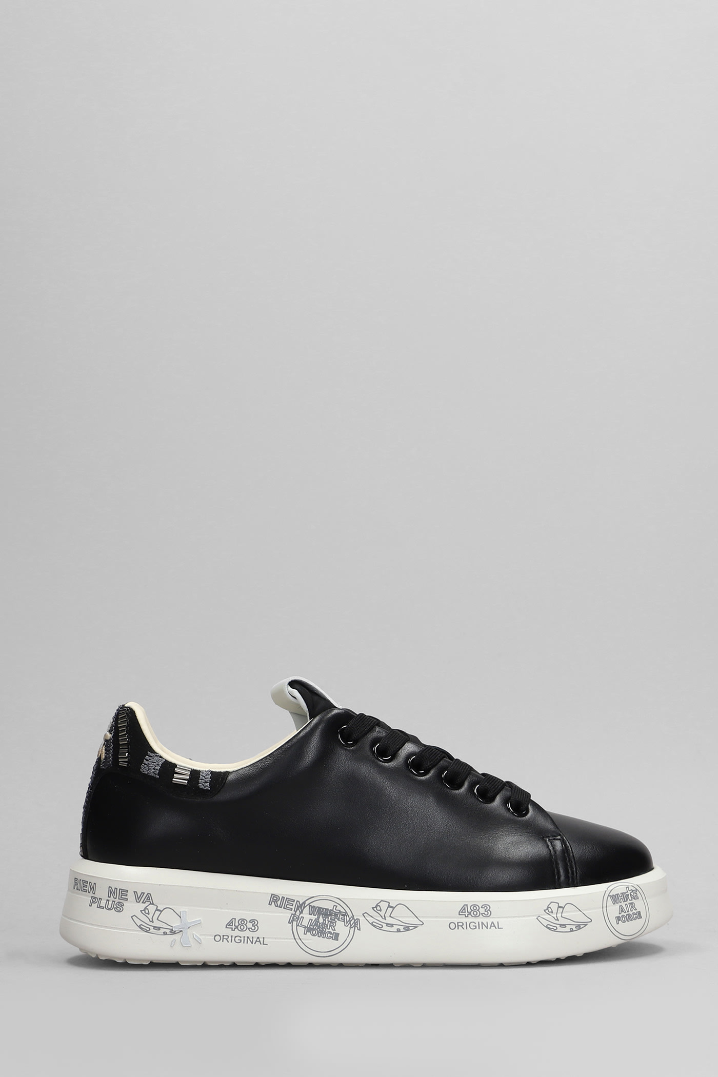 Shop Premiata Belle Sneakers In Black Leather