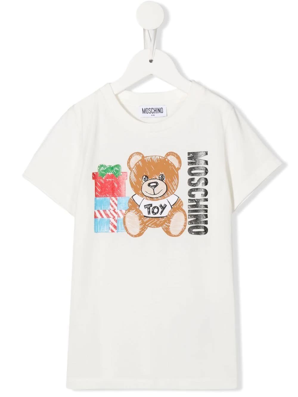 Moschino Teddy Bear With Gifts White T-shirt