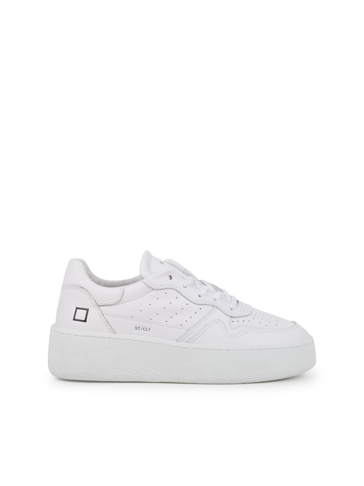 D.A.T.E. Step Calf White Sneakers