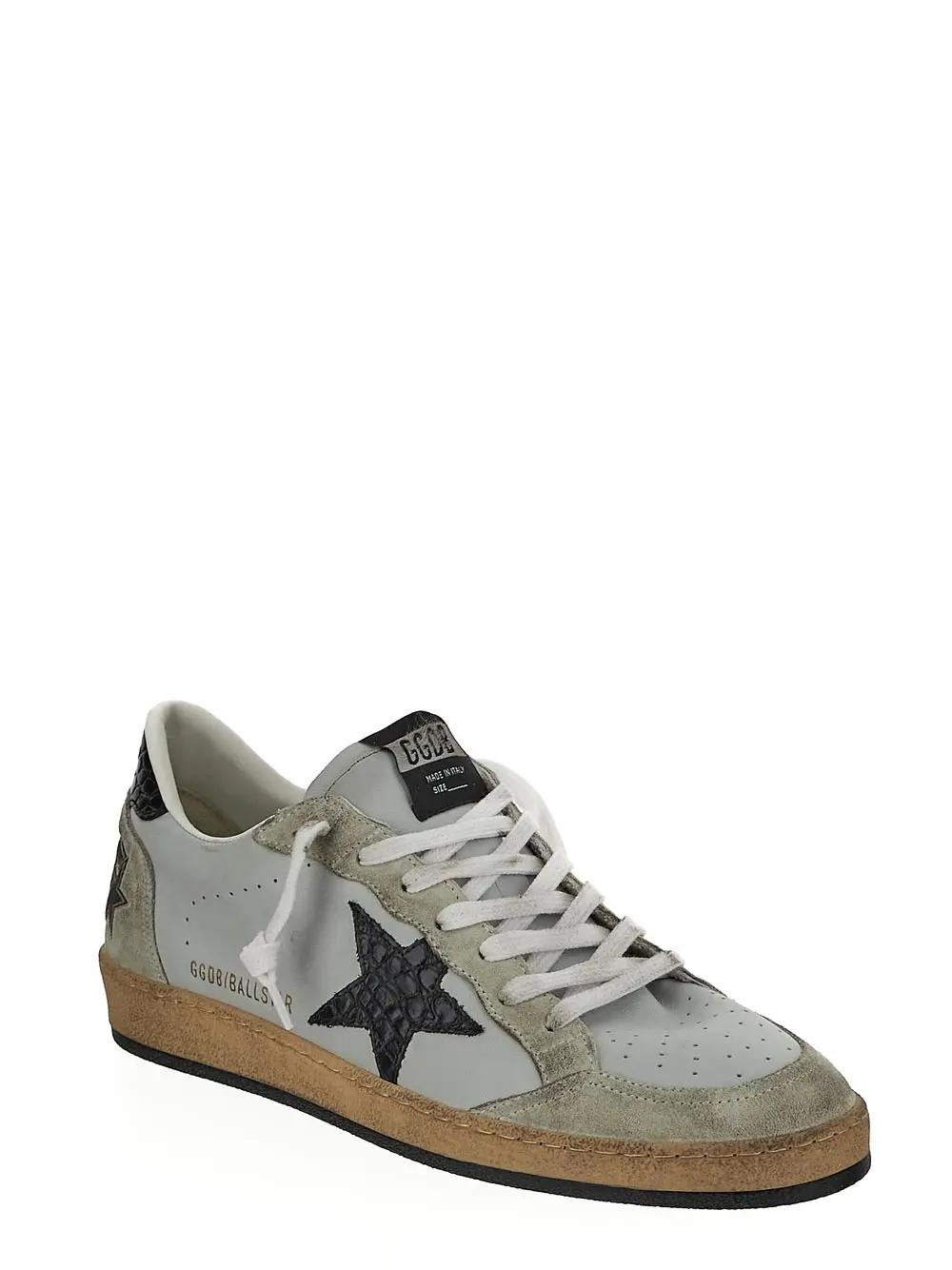 Shop Golden Goose White Leather Ball Star Sneakers In White/milk/ice/teal/red