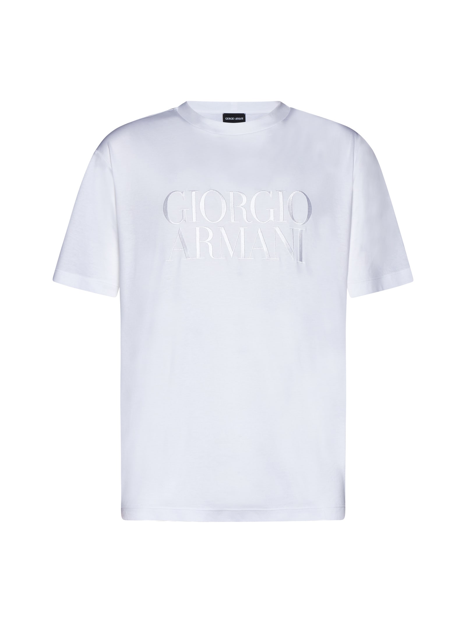 Shop Giorgio Armani T-shirt In Bianco Otticco
