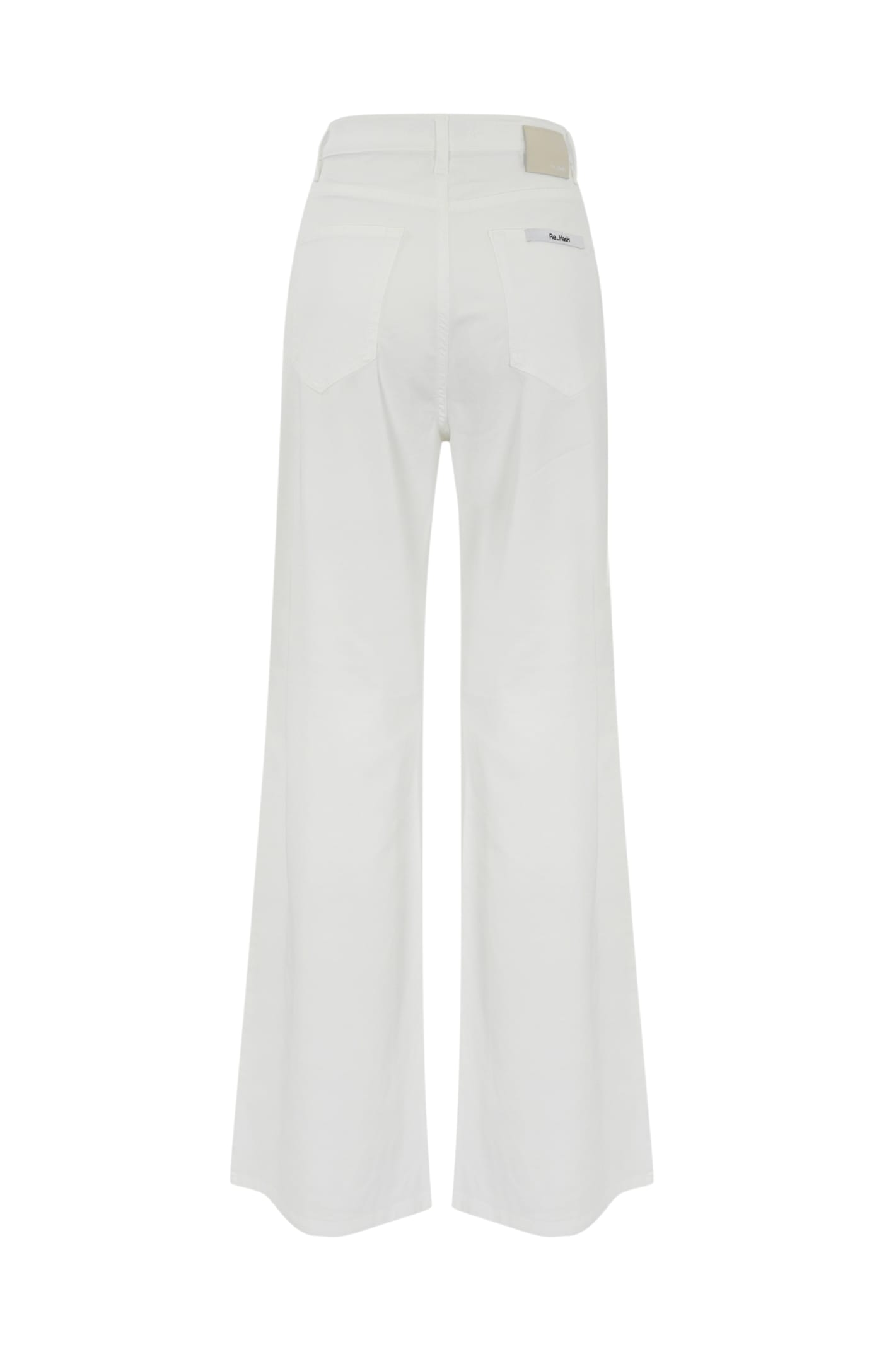 Re-hash Avril Trousers In White Denim In Bianco