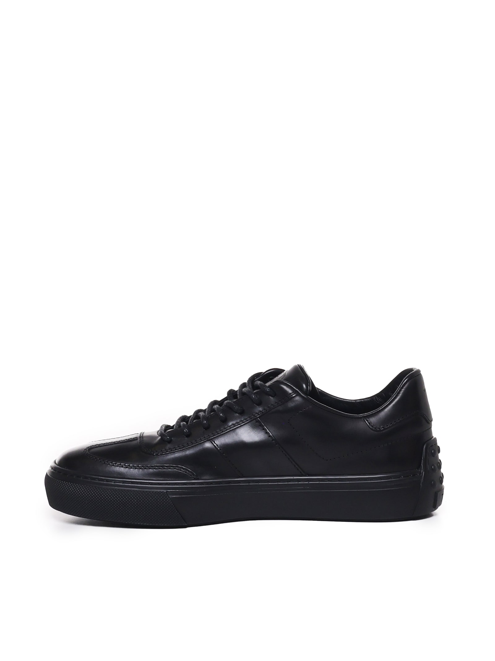 Shop Tod's Sneakers Total Black In Calfskin