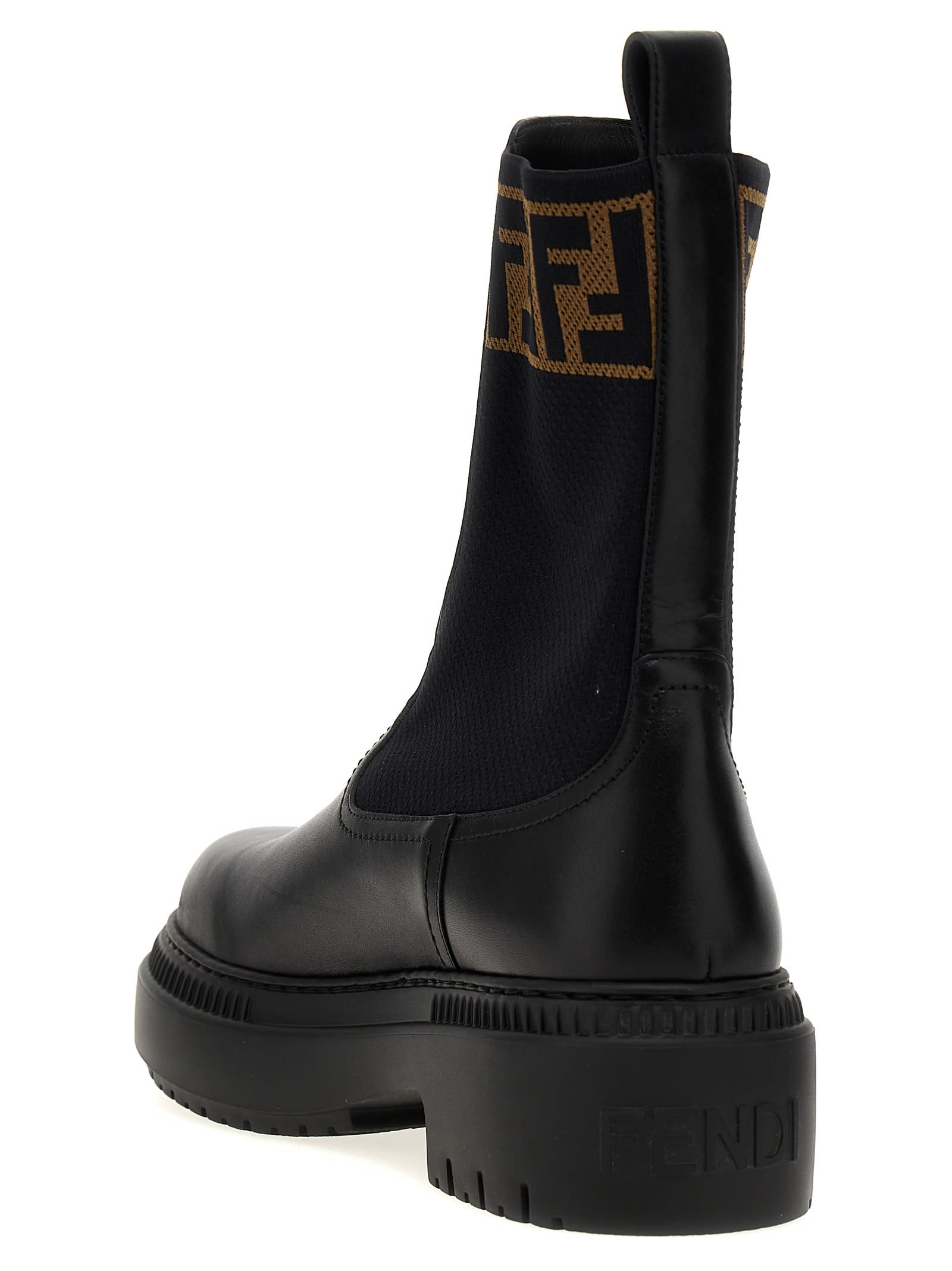 Shop Fendi Domino Ankle Boots In Black