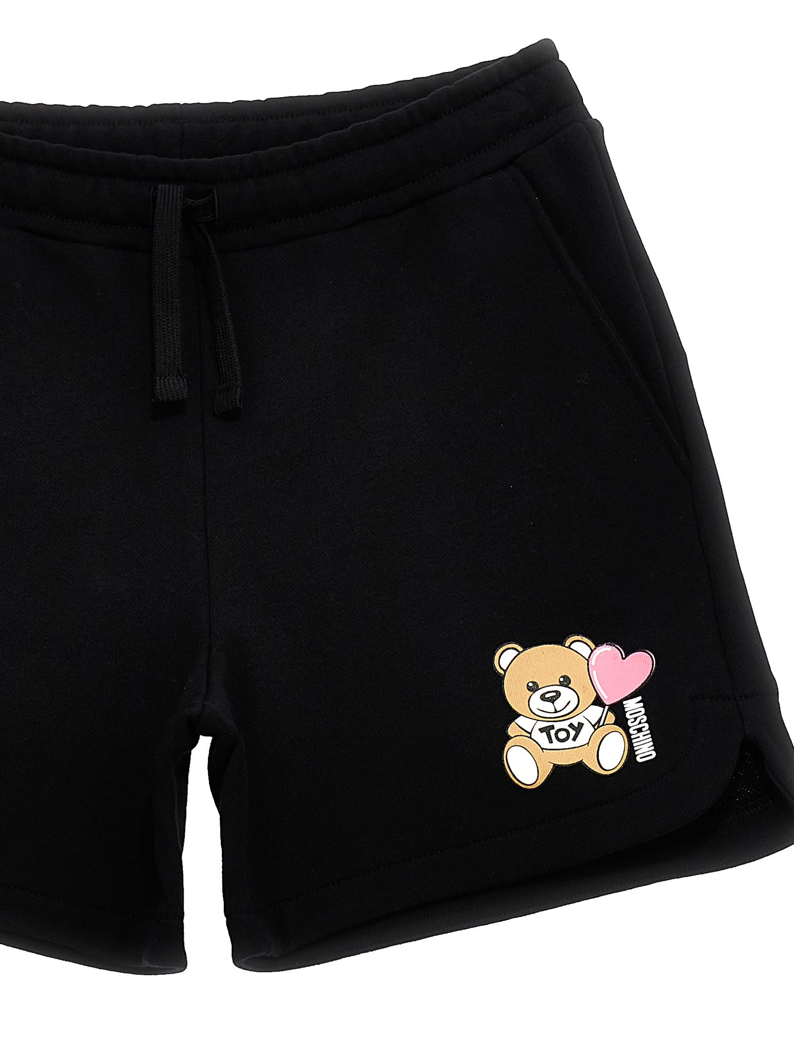 Moschino Teddy Bear-print Shorts In Black