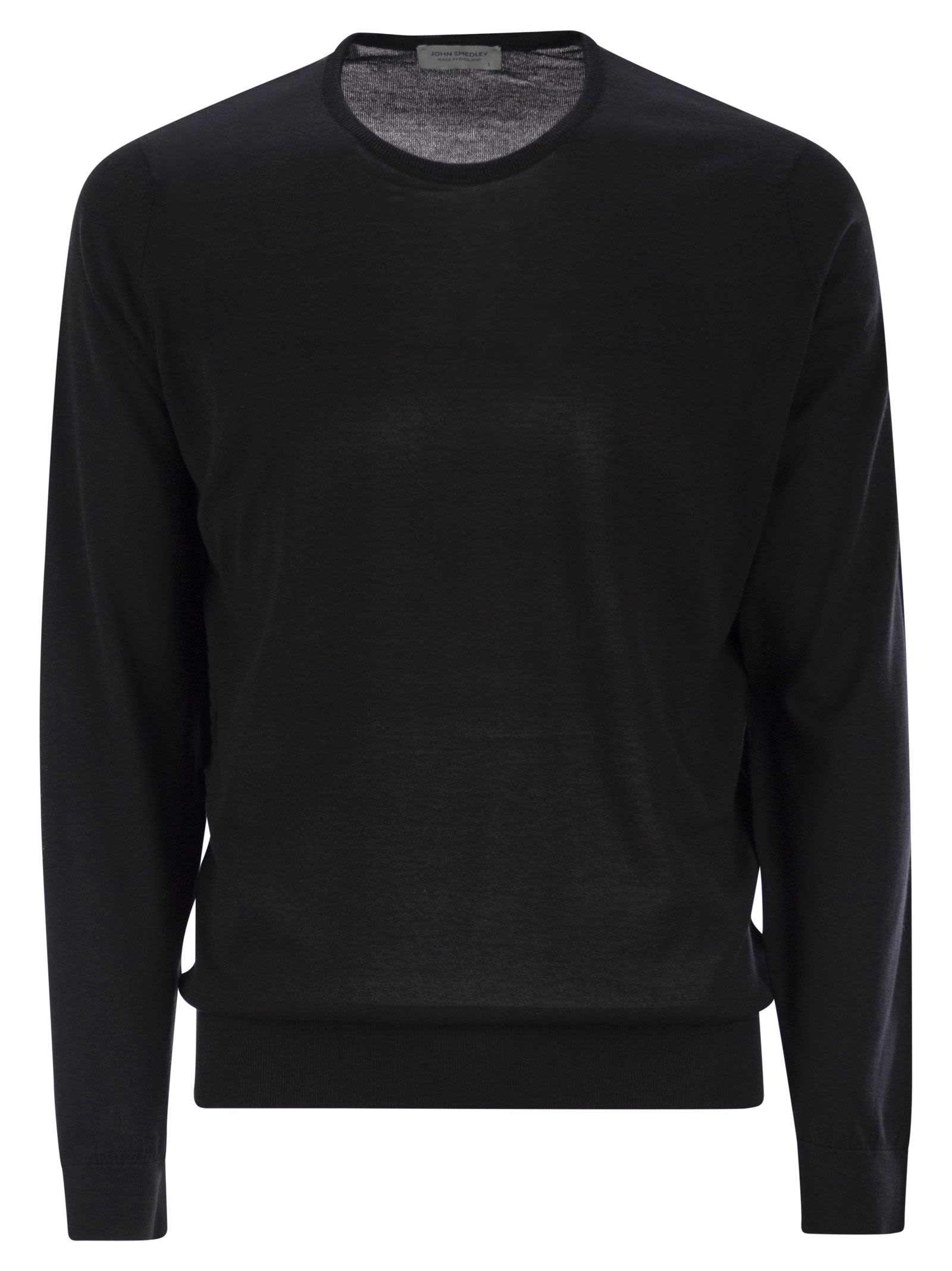 John Smedley Hatfield - Cotton Crew-neck Sweater In Black