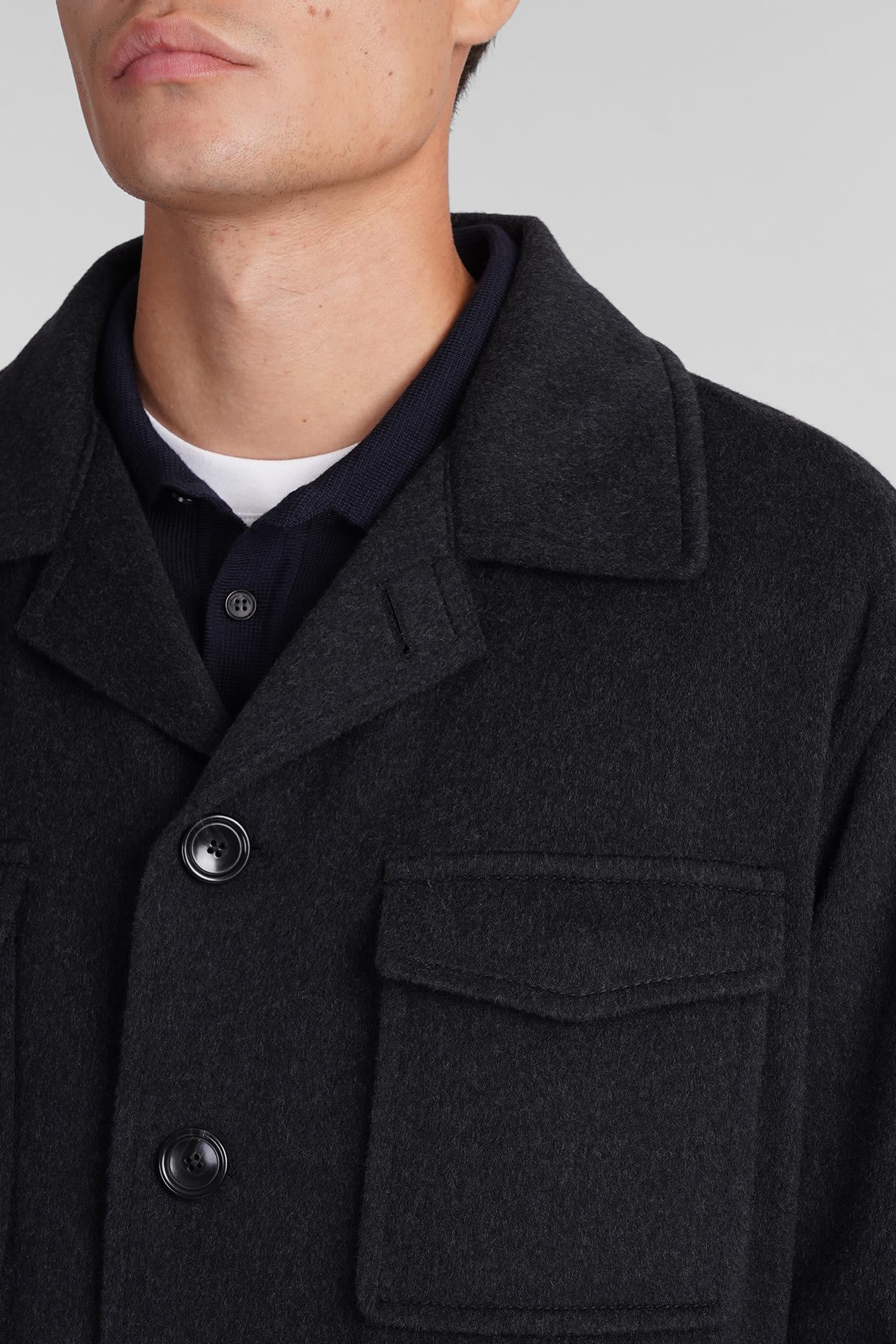 Shop Tagliatore Milton Casual Jacket In Grey Wool