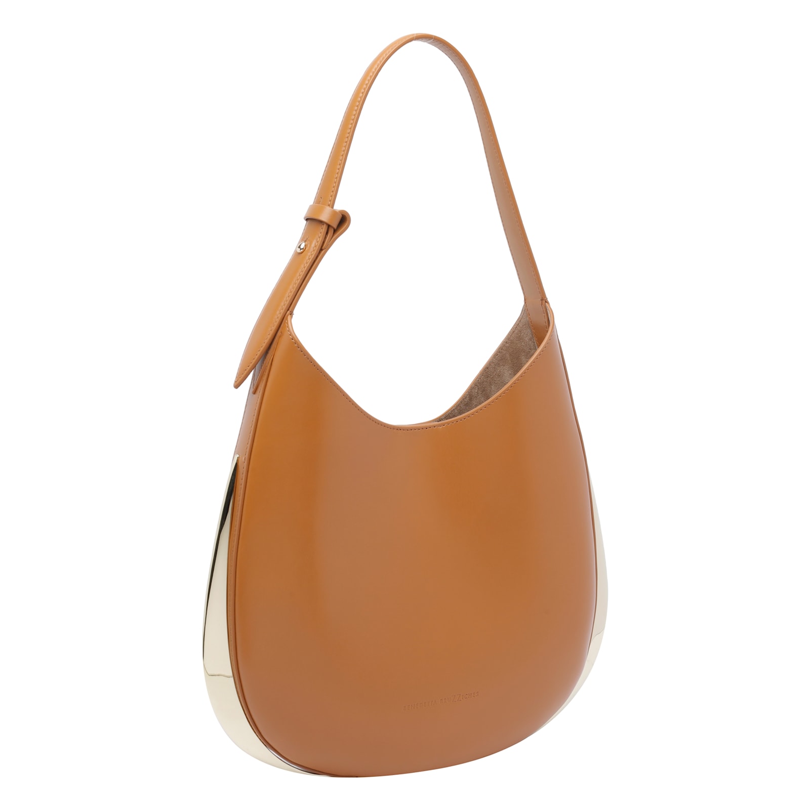 Benedetta Bruzziches Shoulder Bag Structured Metallic Accents In Brown