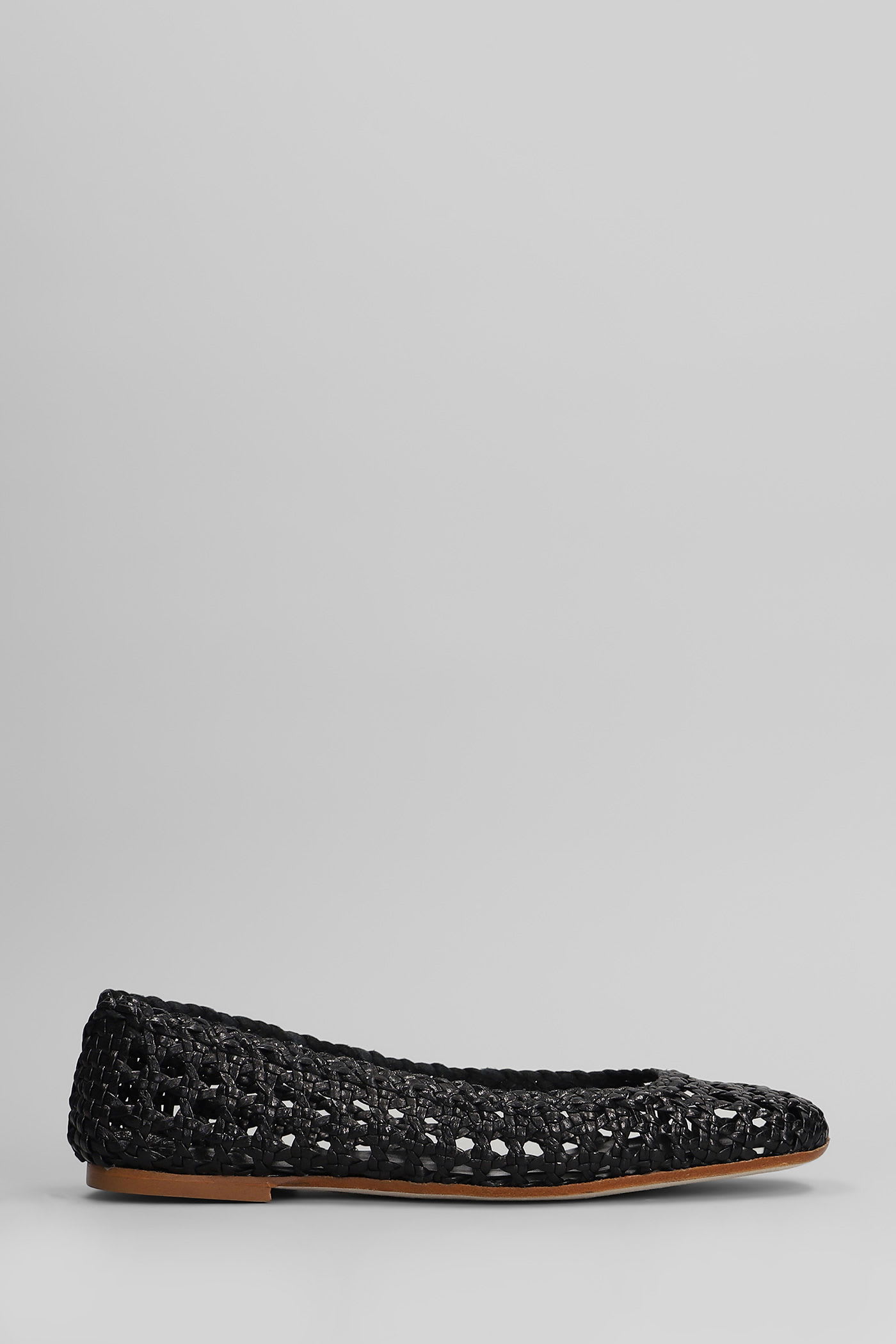 Ballet Flats In Black Leather