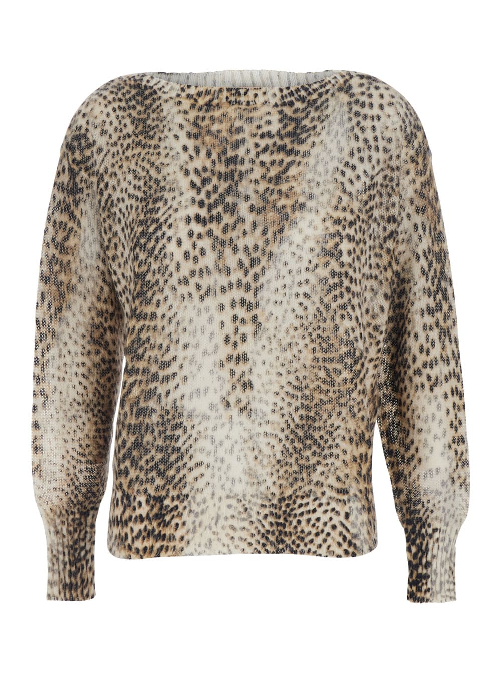 Twinset Beige Animal Print Sweater In Animal Print
