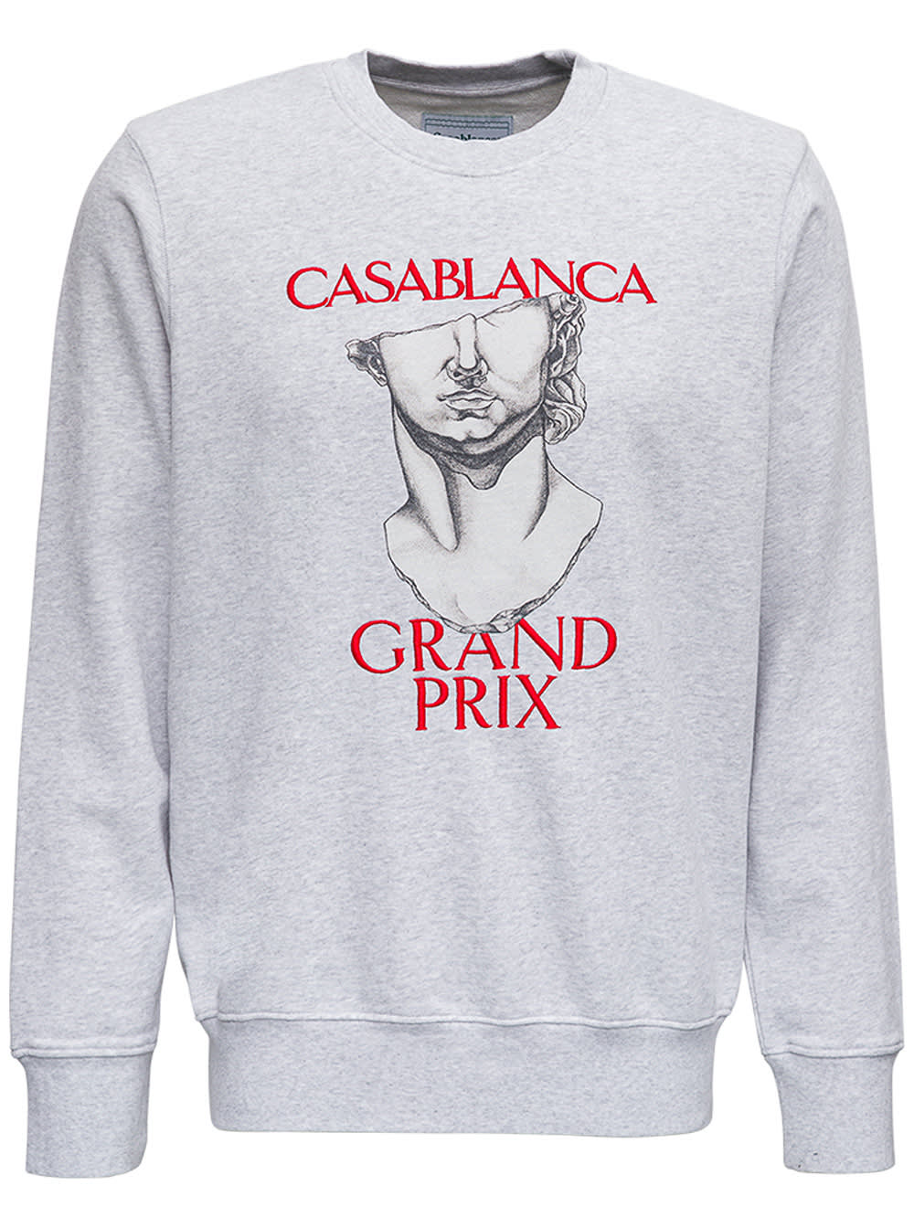 Casablanca Gray Cotton Sweatshirt With Grand Prix Print