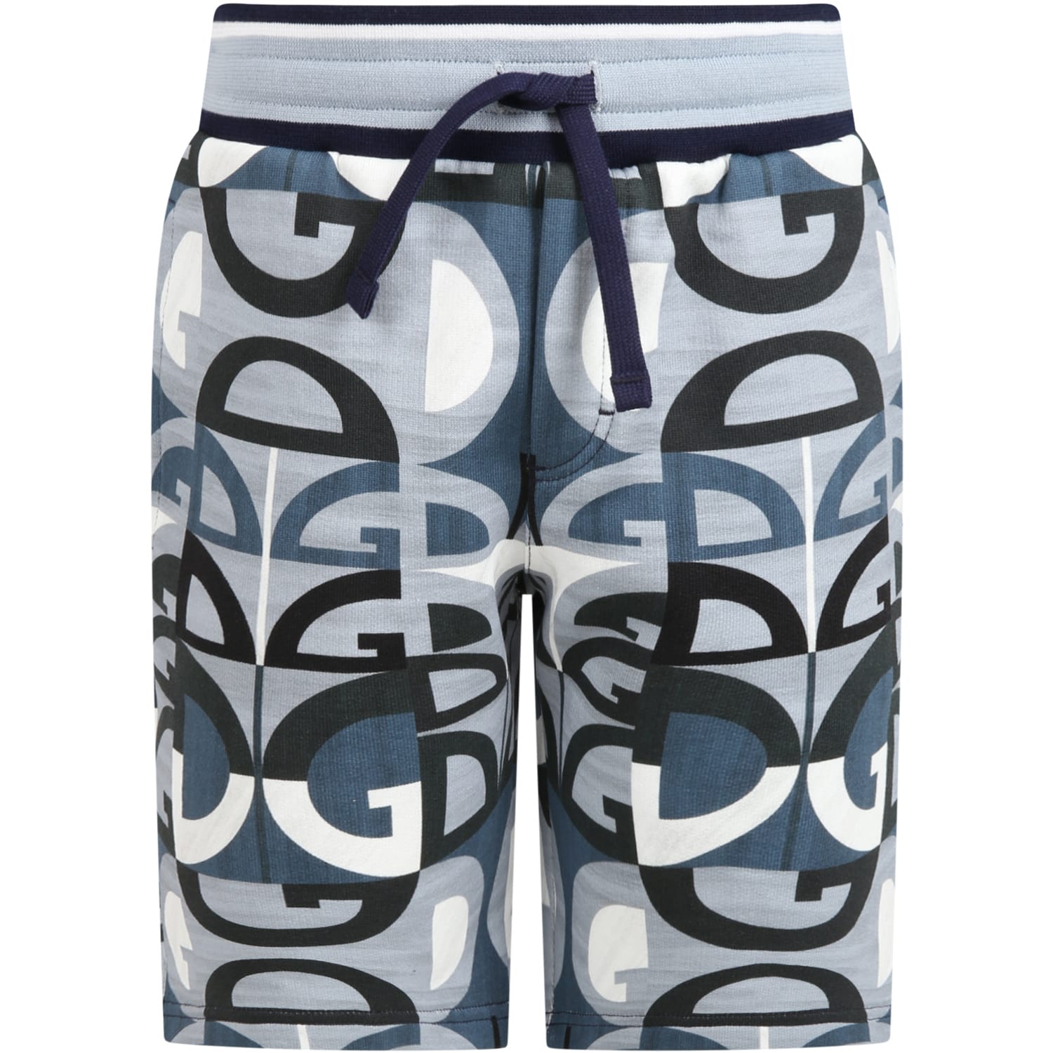 Dolce & Gabbana Light Blue Short For Boy With Logos