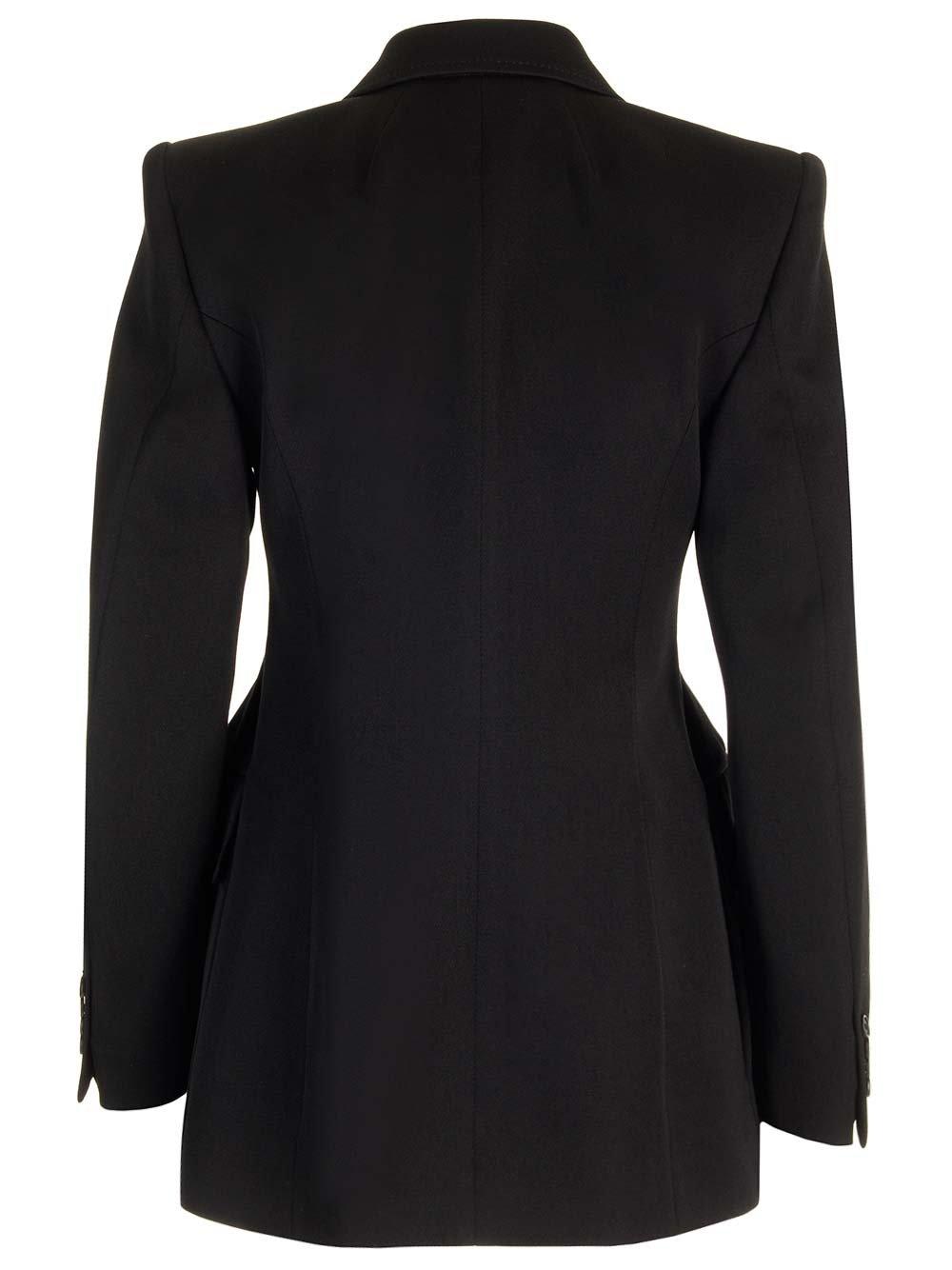 Shop Balenciaga Hourglass Double-breasted Jacket In Black