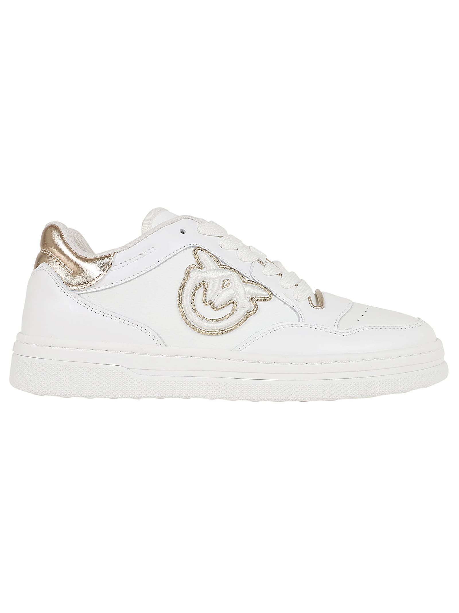 Shop Pinko Sneaker Calf Leather In White