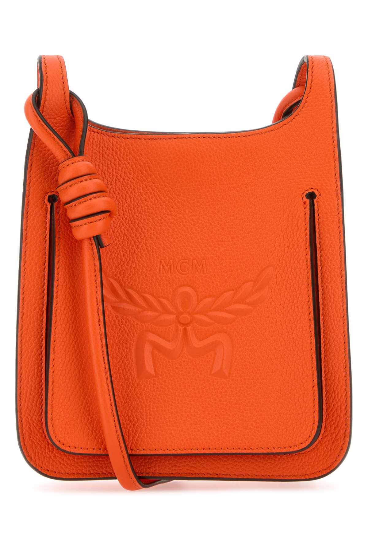 Dark Orange Leather Mini Himmel Hobo Crossbody Bag