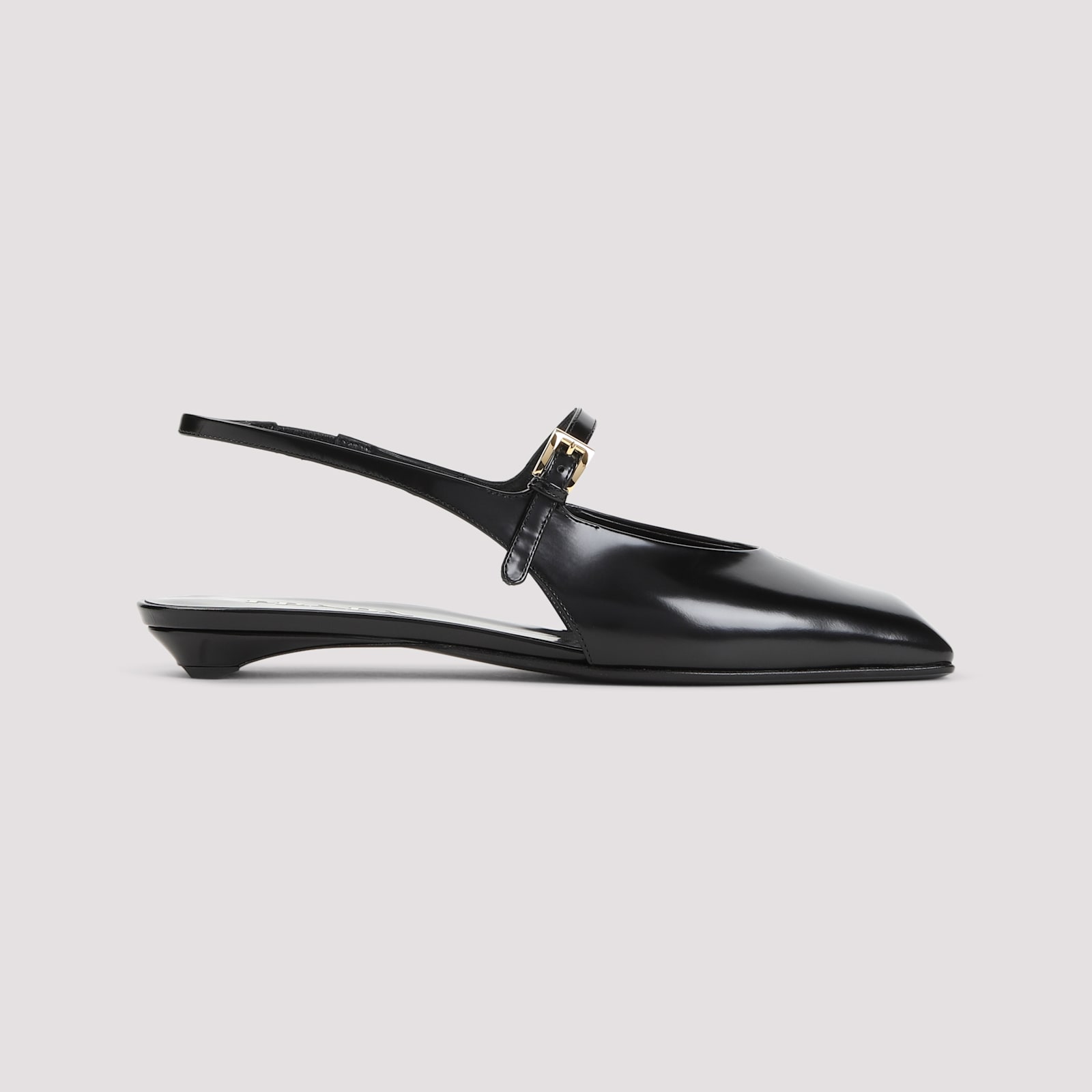 Prada Mary Jane Patent Pointy-toe Slingback Ballerina Flat In Nero