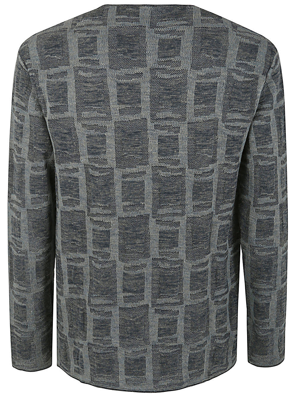 Shop Giorgio Armani Jacquard Crew Neck Sweater In Avio