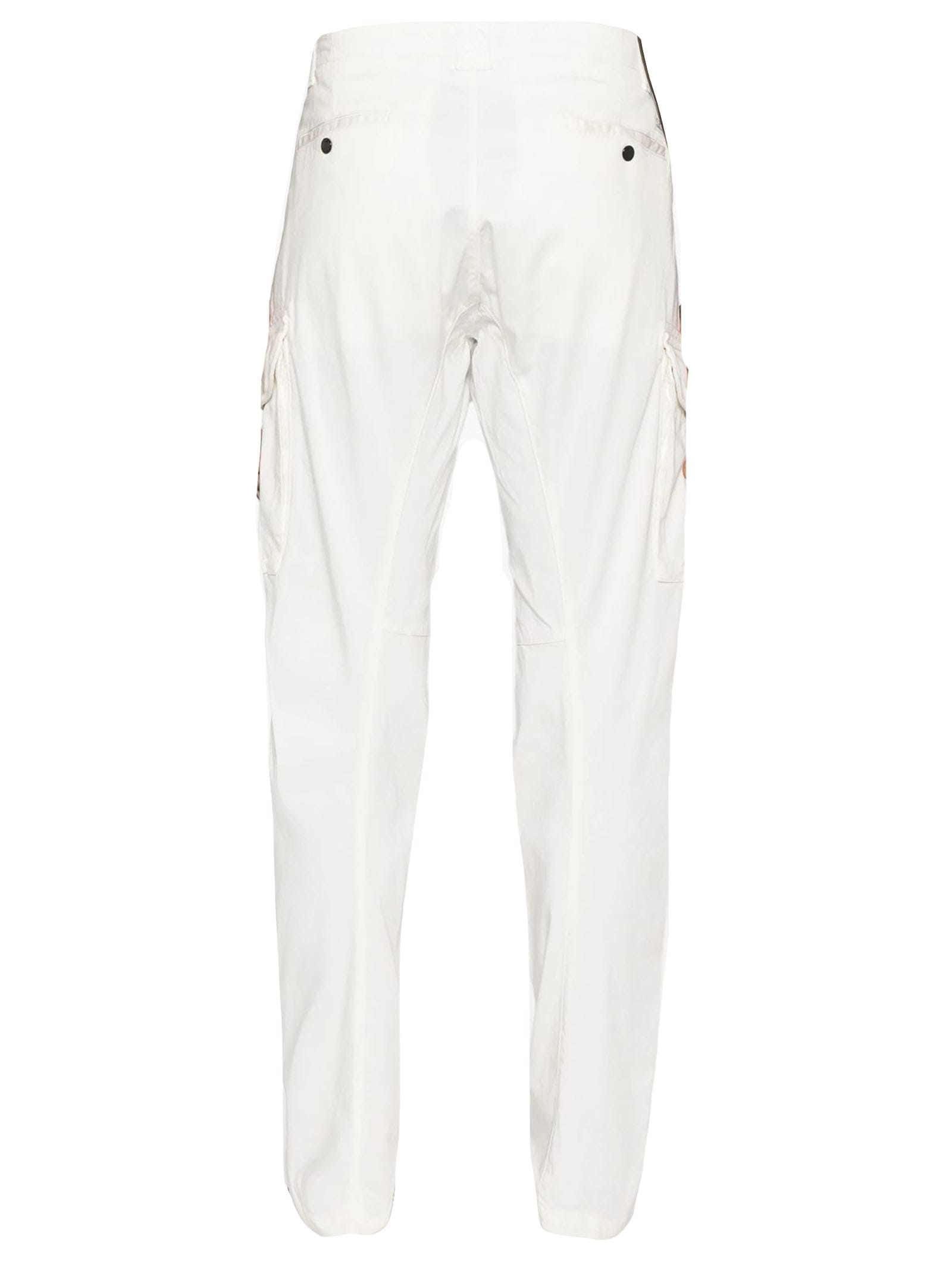 Shop C.p. Company White Stretch-cotton Cargo Trousers In Gauze White
