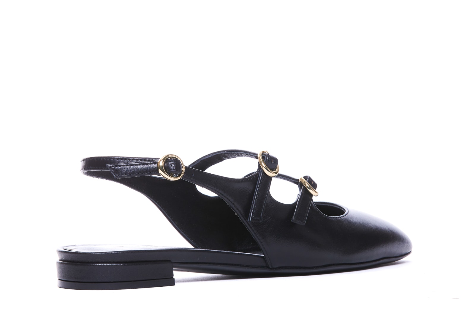 Shop Stuart Weitzman Benni Flats In Black