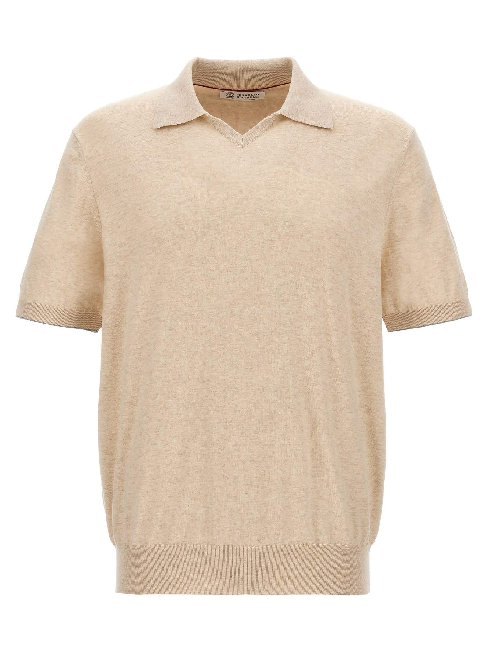 BRUNELLO CUCINELLI KNITTED POLO SHIRT