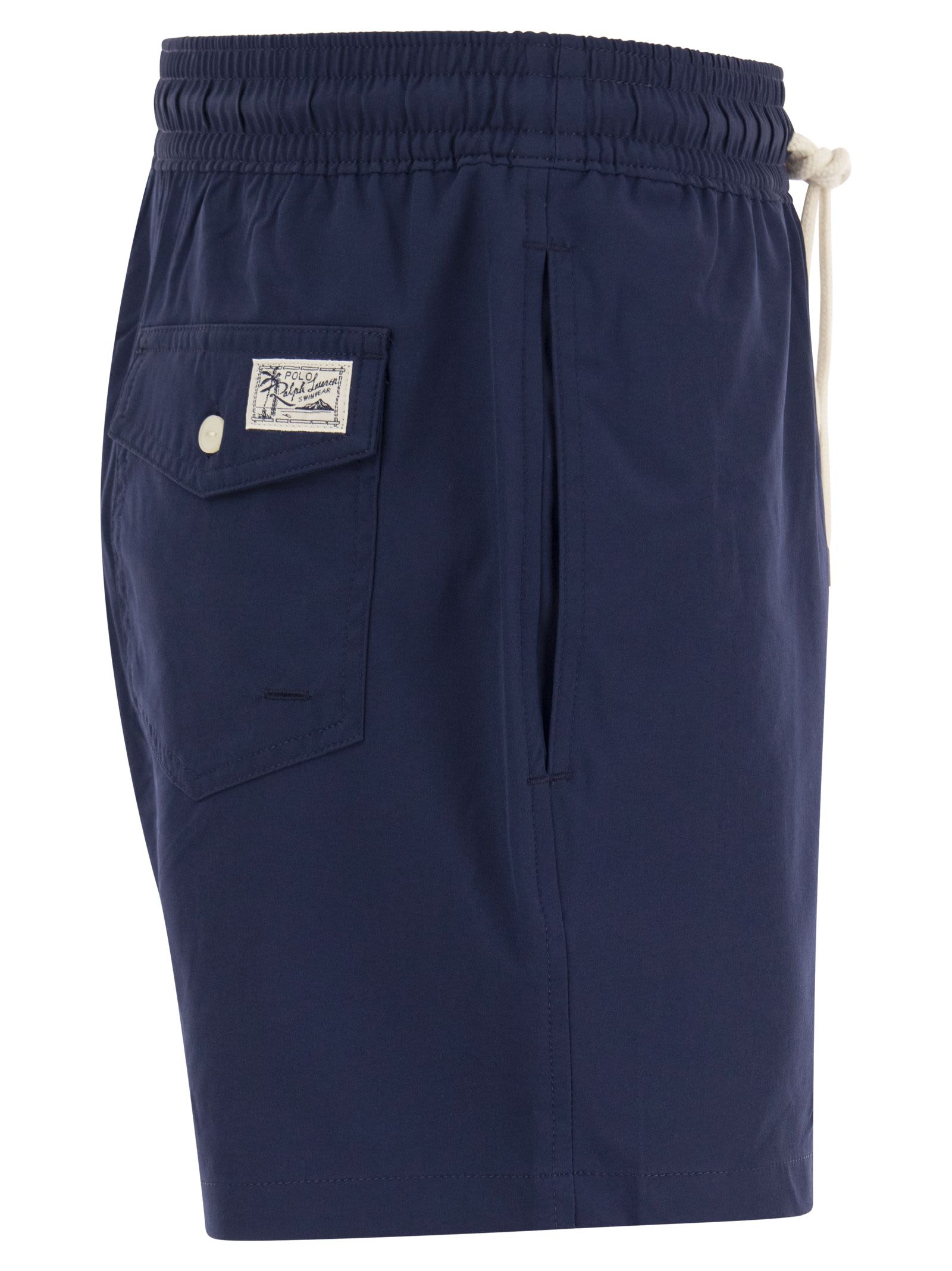 Polo Ralph Lauren Boxer Navy Blue Swim Trunks With Logo In Blu