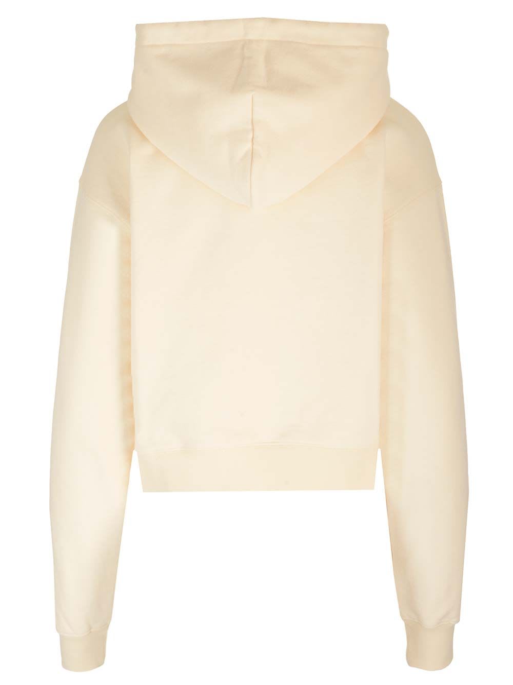 Shop Jacquemus Logo Gros Grain Hoodie In Beige