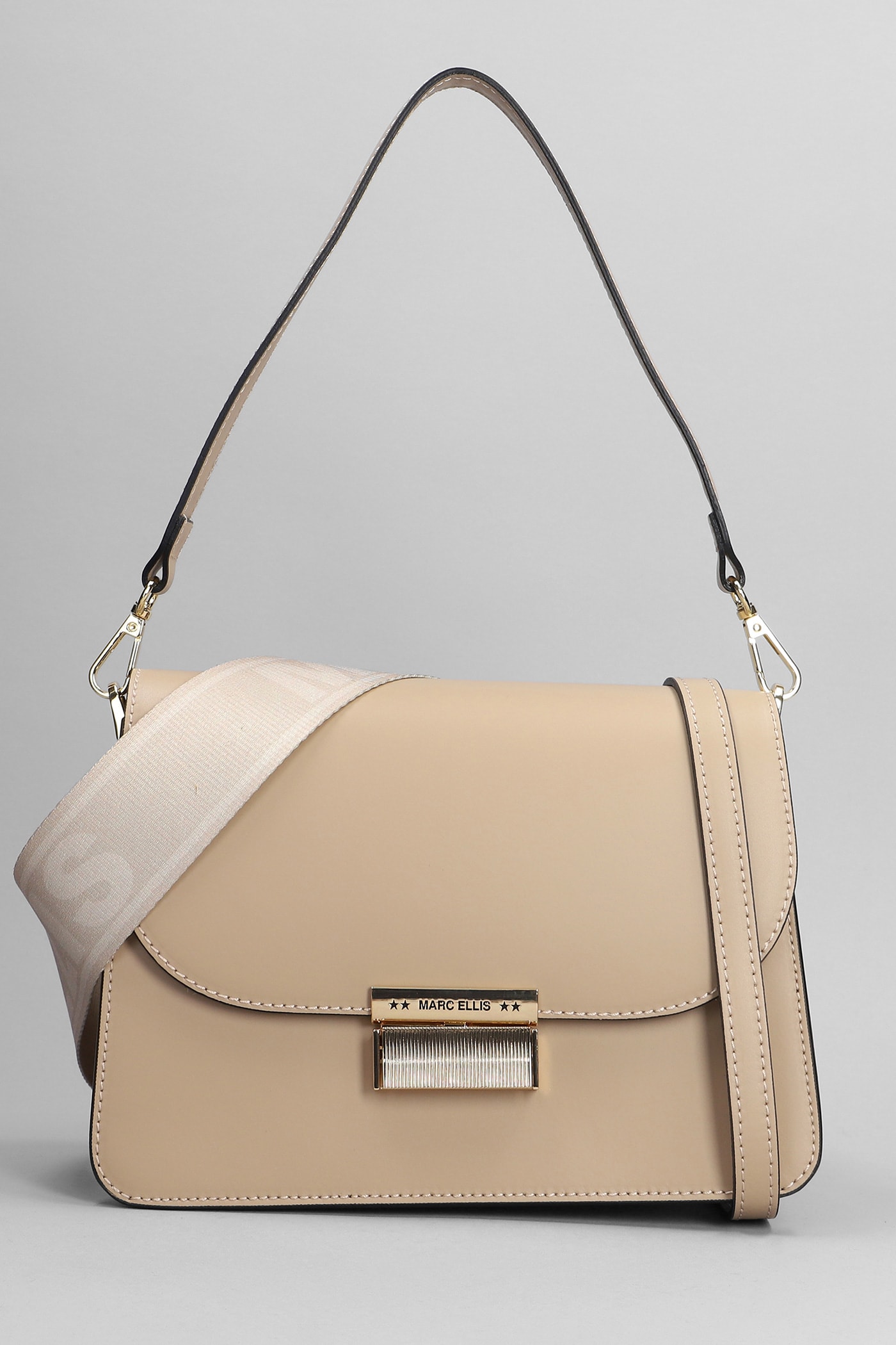 Janey Ru Shoulder Bag In Beige Leather