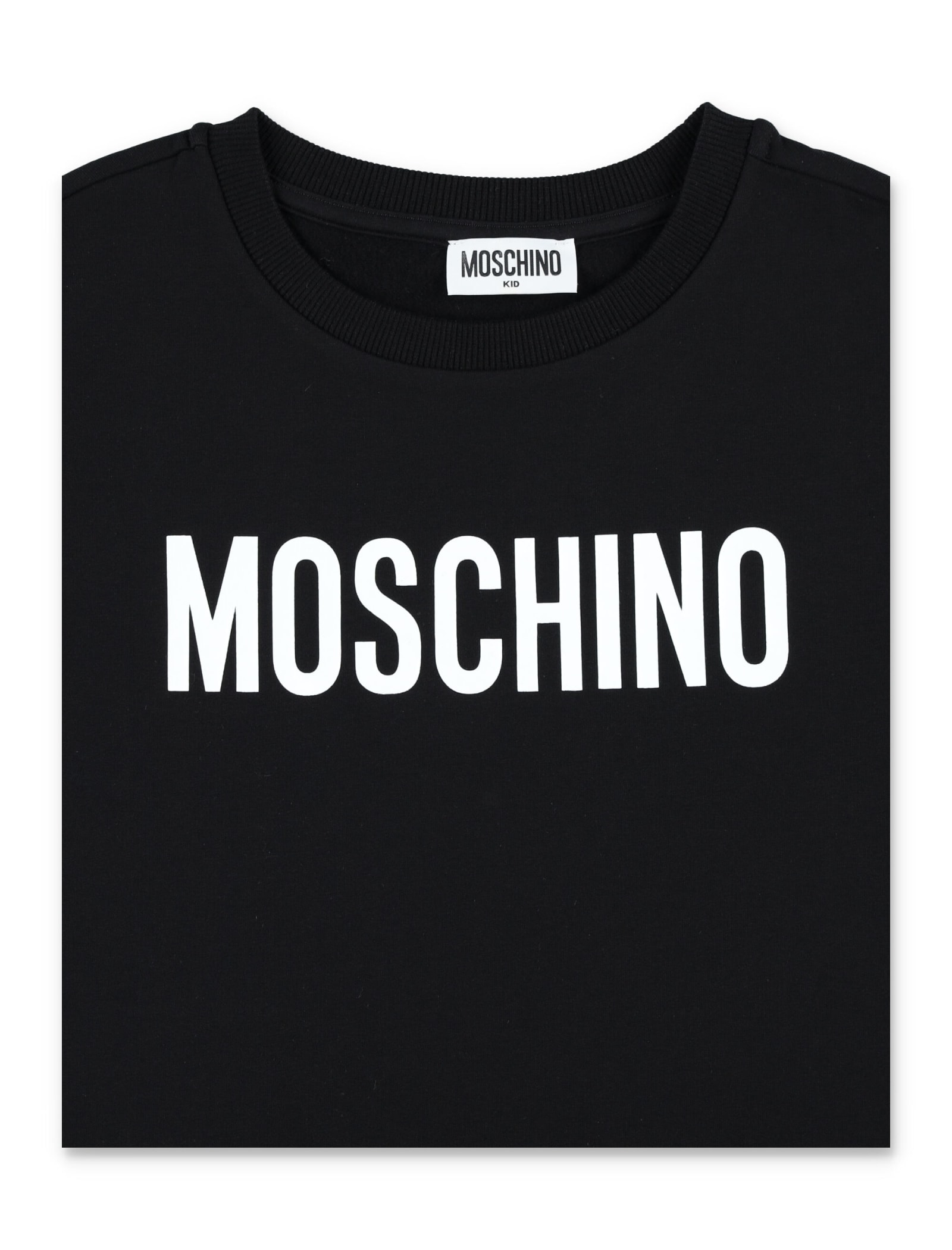 Shop Moschino Logo T-shirt Dress In Nero/black