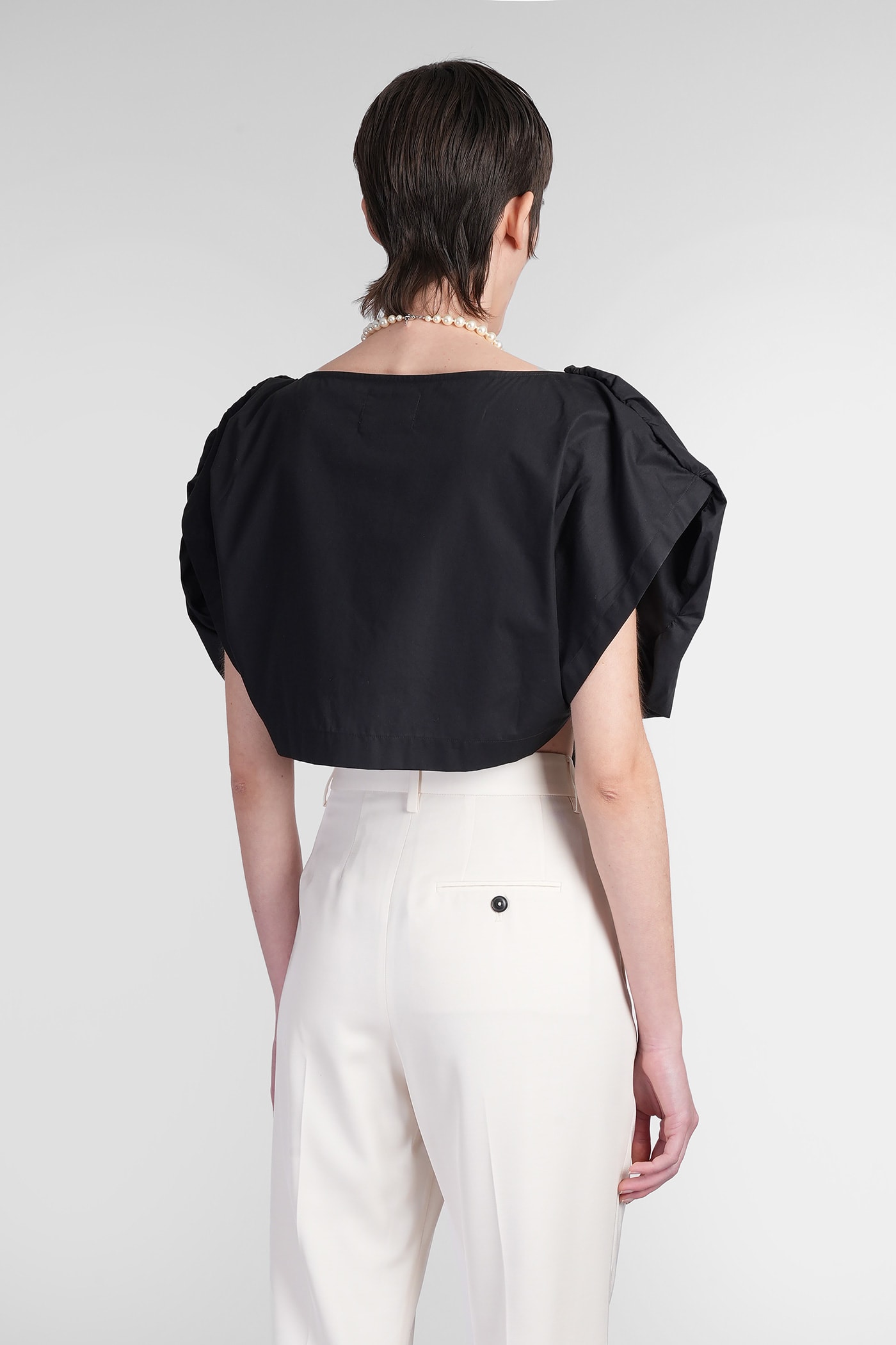 Vivienne Westwood Heart Top In Regenerative Poplin In Black